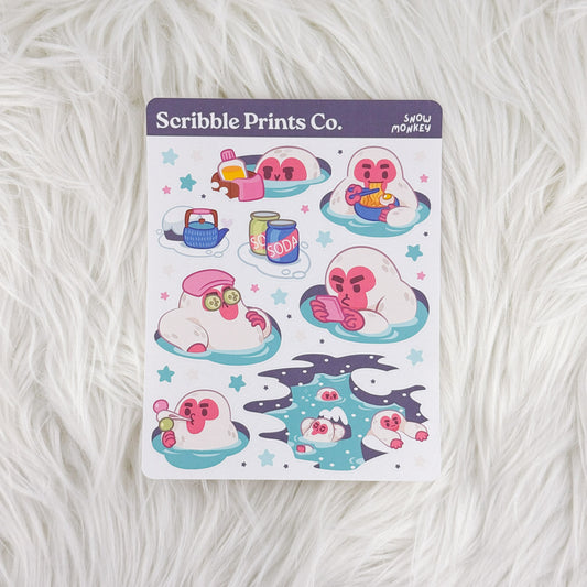 Snow Monkey – Deco // Matte Journal Stickers