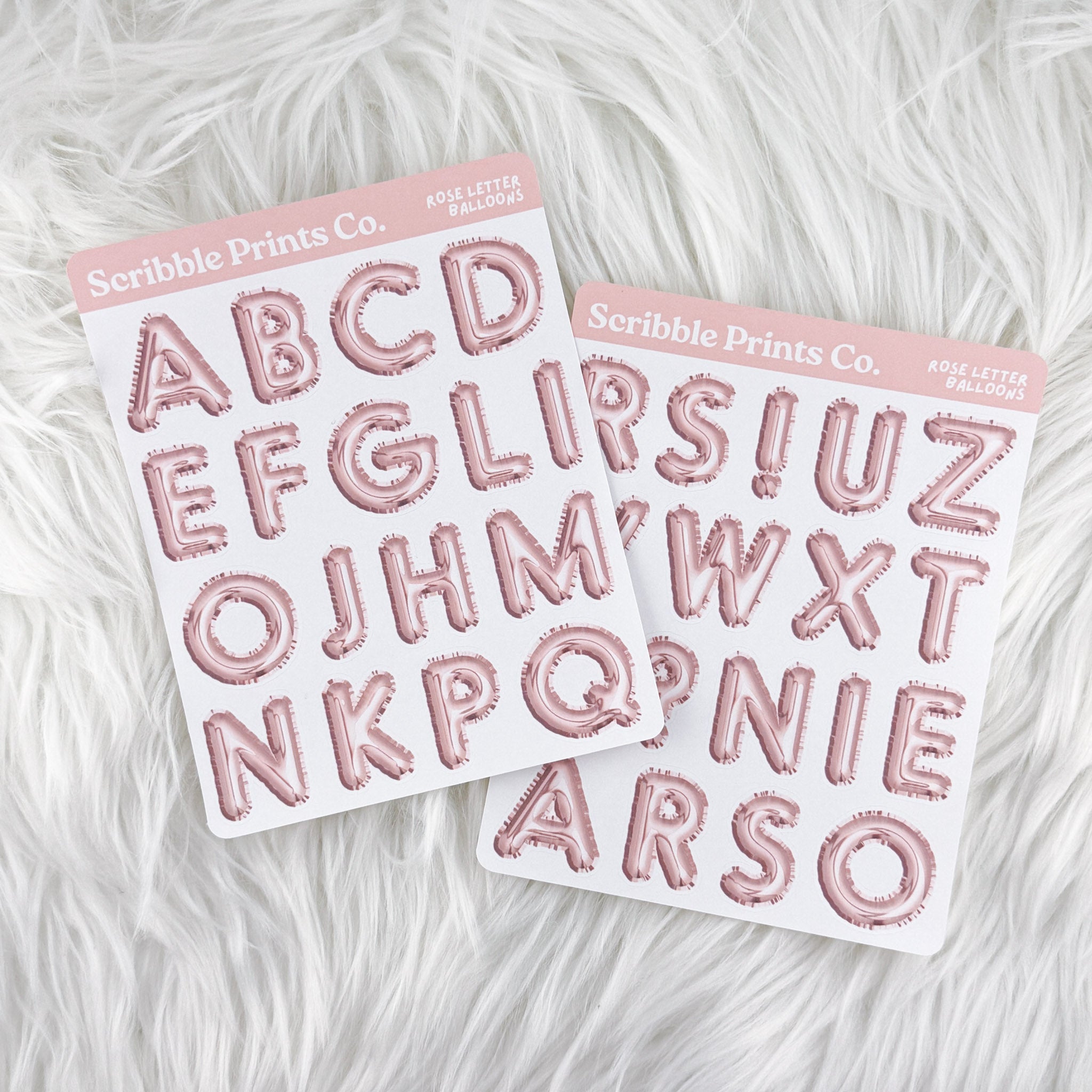 Letter Balloons – Journal Deco // Matte StickersRose