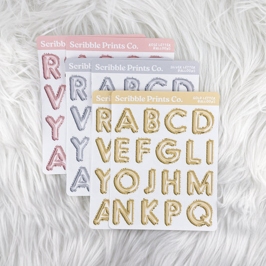 Letter Balloons – Deco // Matte Journal Stickers