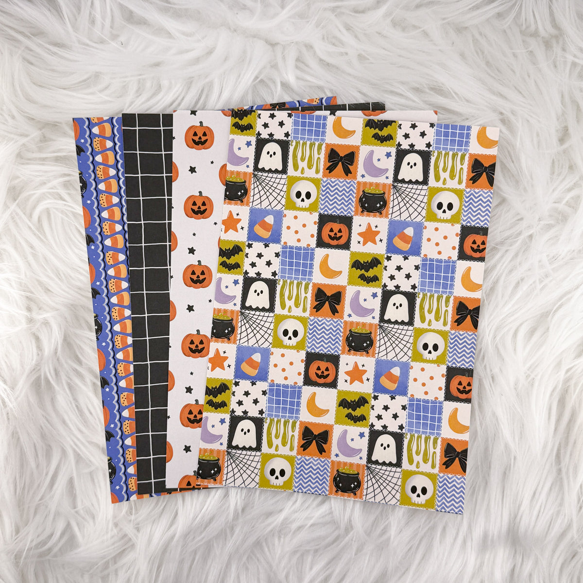 Spooky Season Journal Background Set | 4 A5 Matte Sticker Sheets