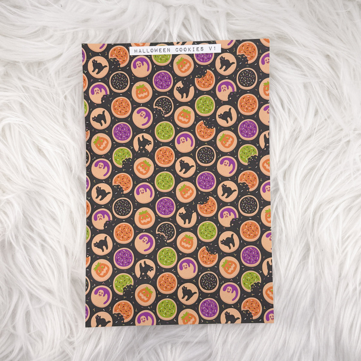 Halloween Cookies V1 Journal Background | A5 Matte Sticker Sheet
