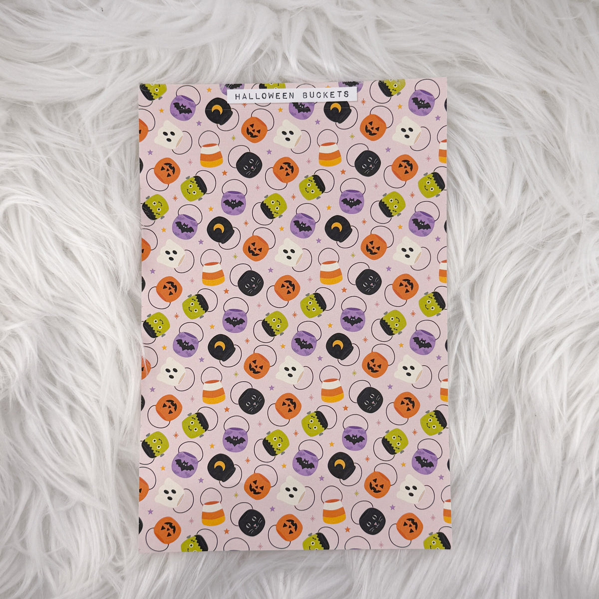 Halloween Buckets Journal Background | A5 Matte Sticker Sheet