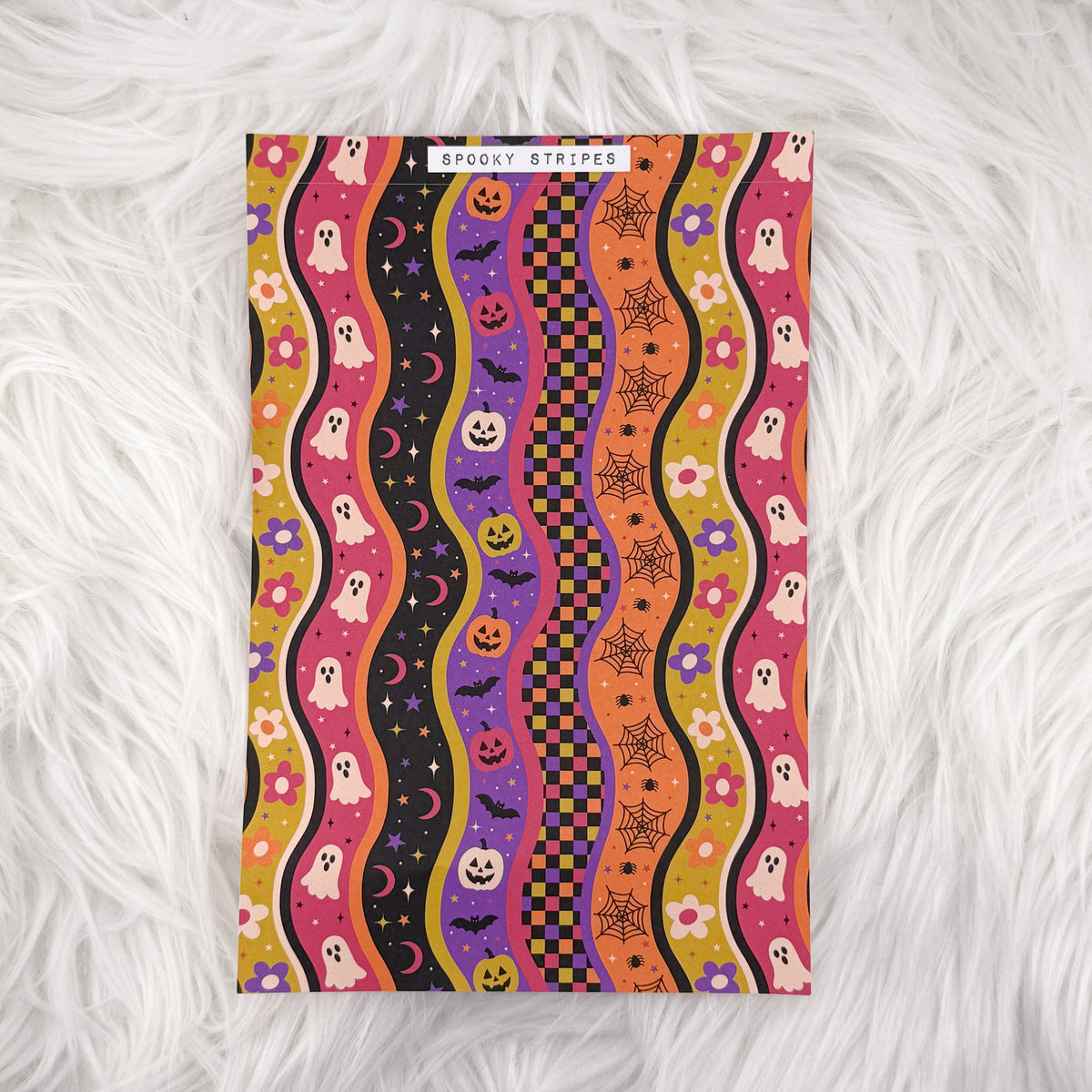 Spooky Stripes Journal Background | A5 Matte Sticker Sheet