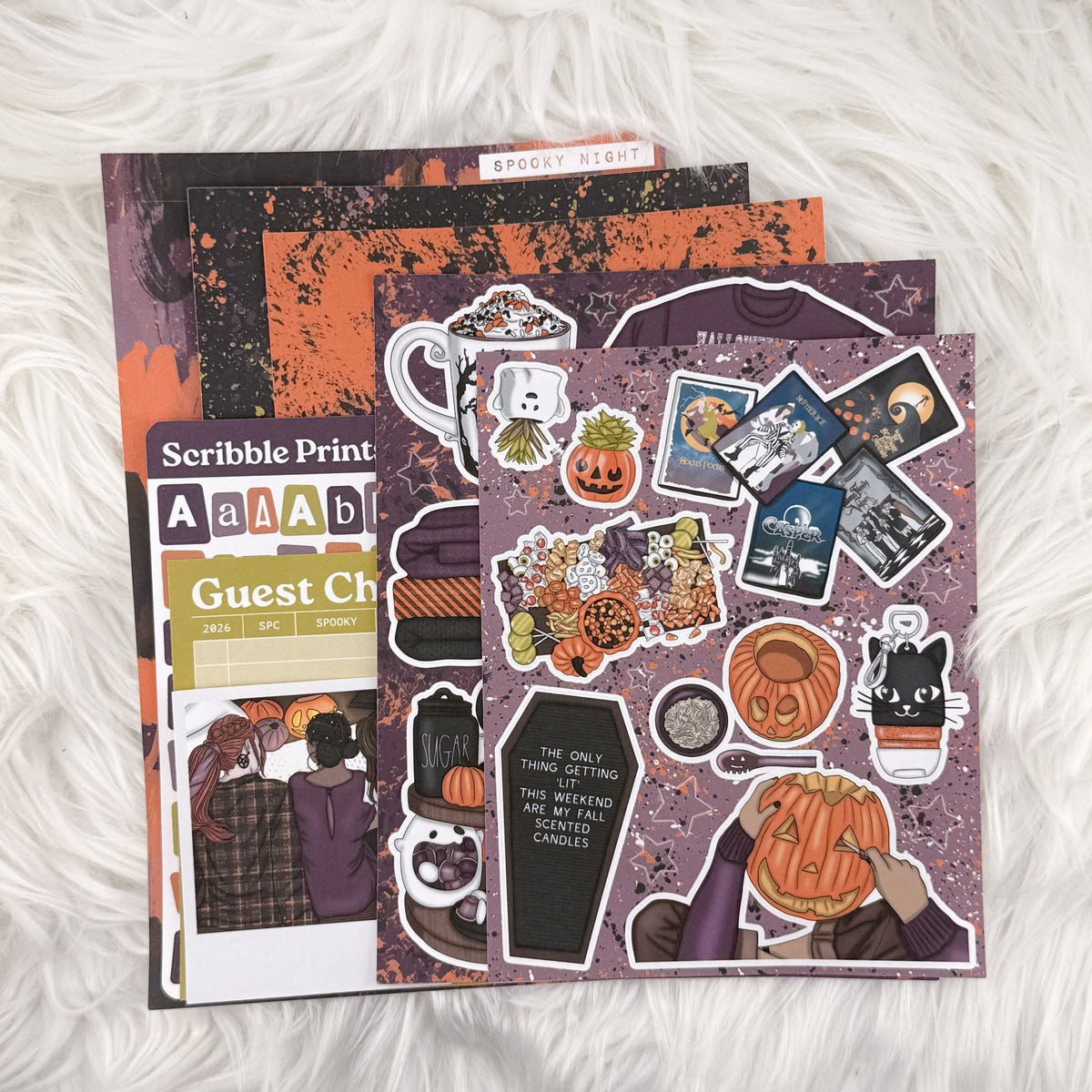 Spooky Night Junk Journal Sticker Kit
