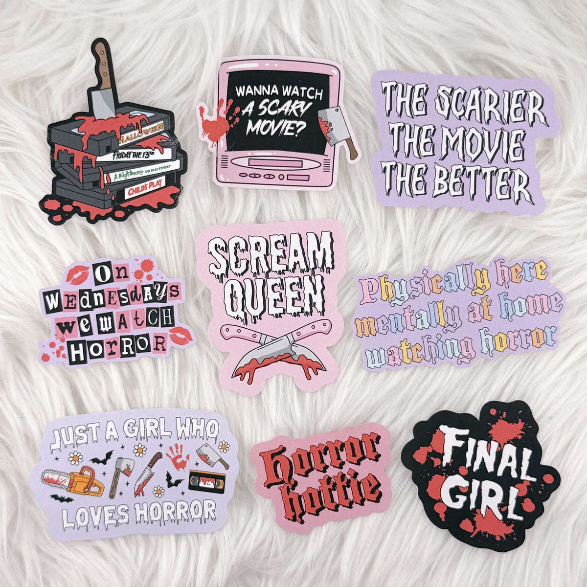Horror Girlie Matte Journaling Sticker Bundle