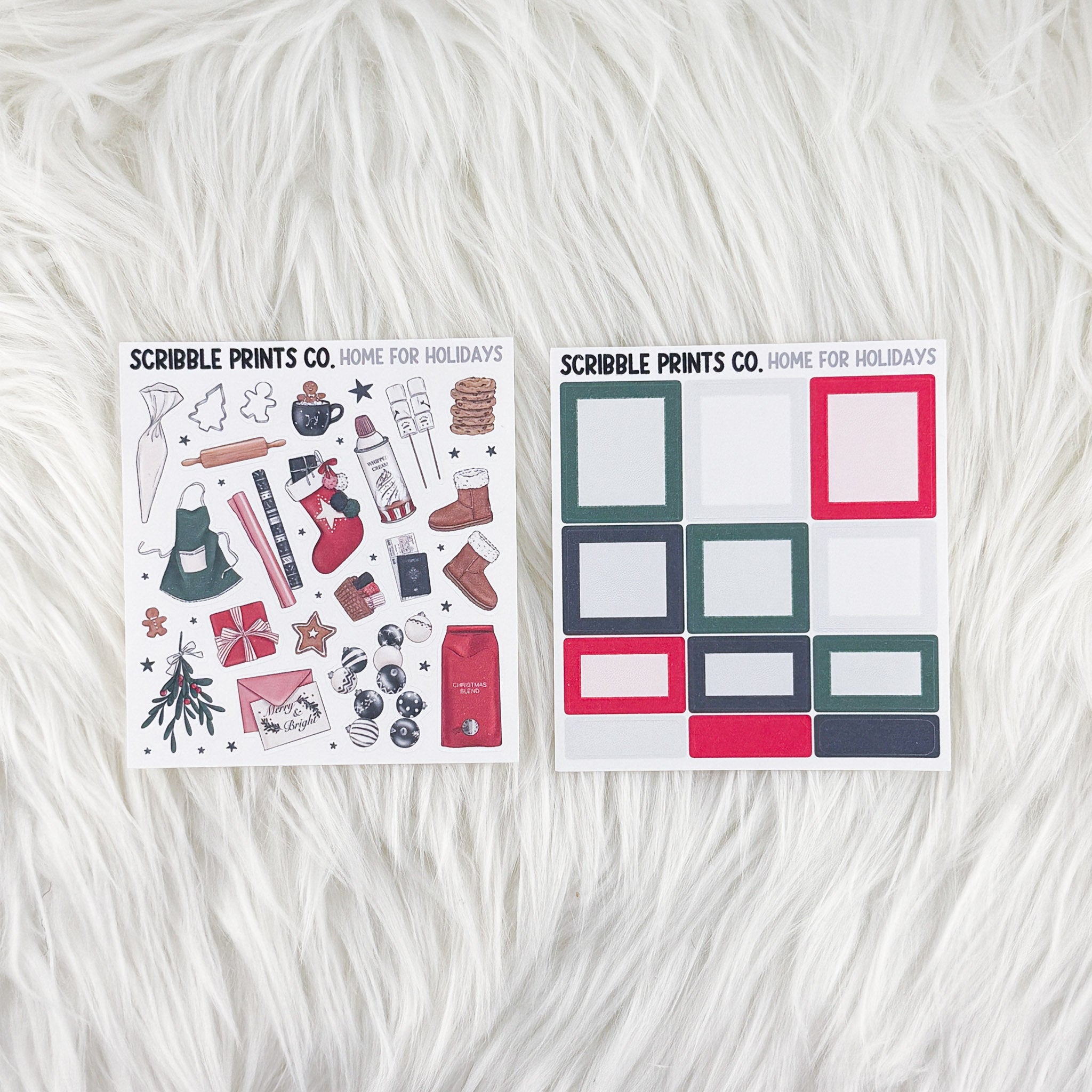 Home For Holidays – Matte Hobonichi Cousin Weekly Sticker Kit