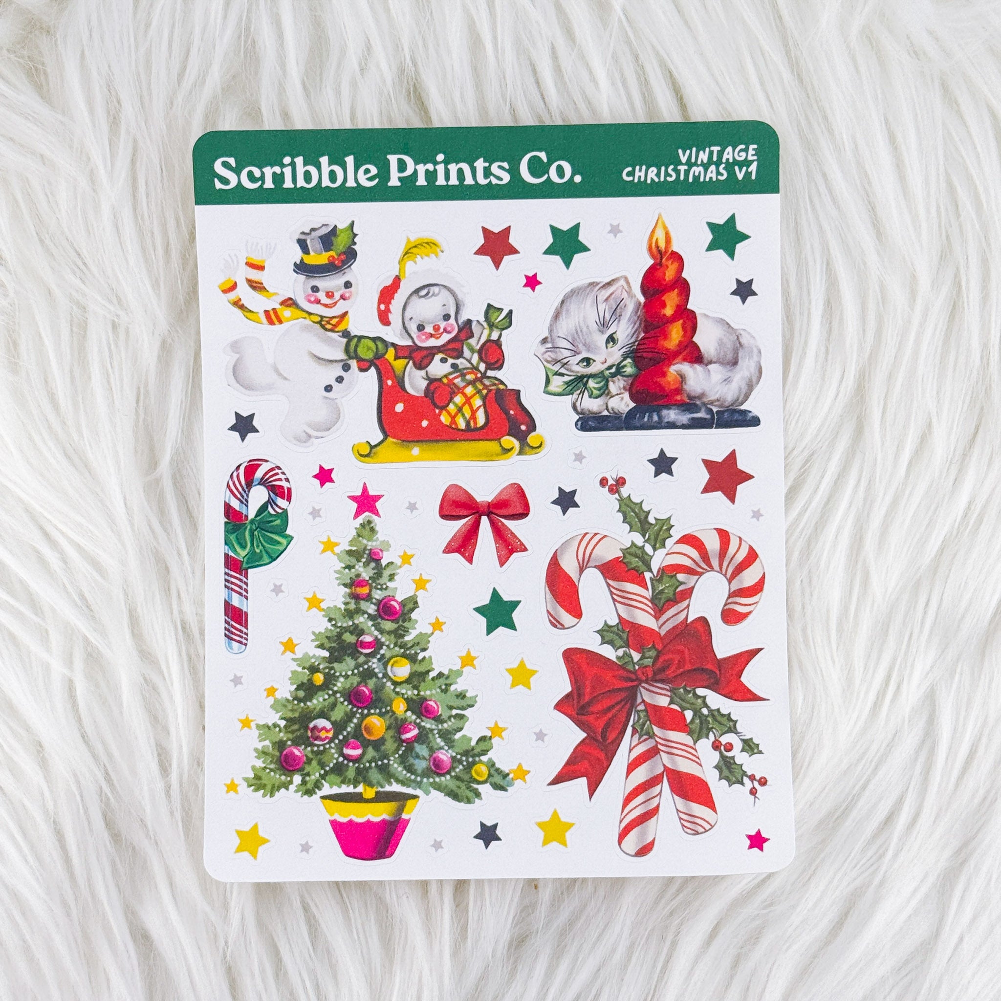 Vintage Christmas V1 – Deco // Matte Journal Stickers