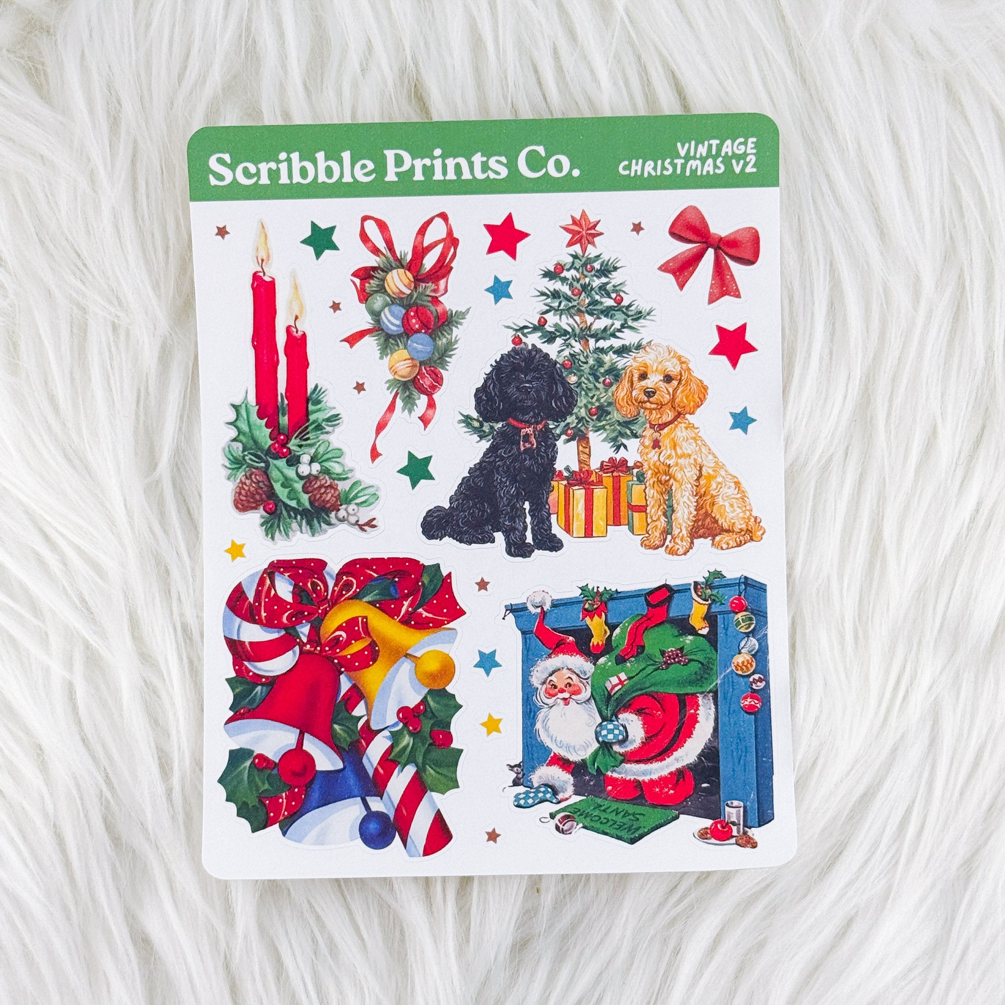 Vintage Christmas V2 – Deco // Matte Journal Stickers