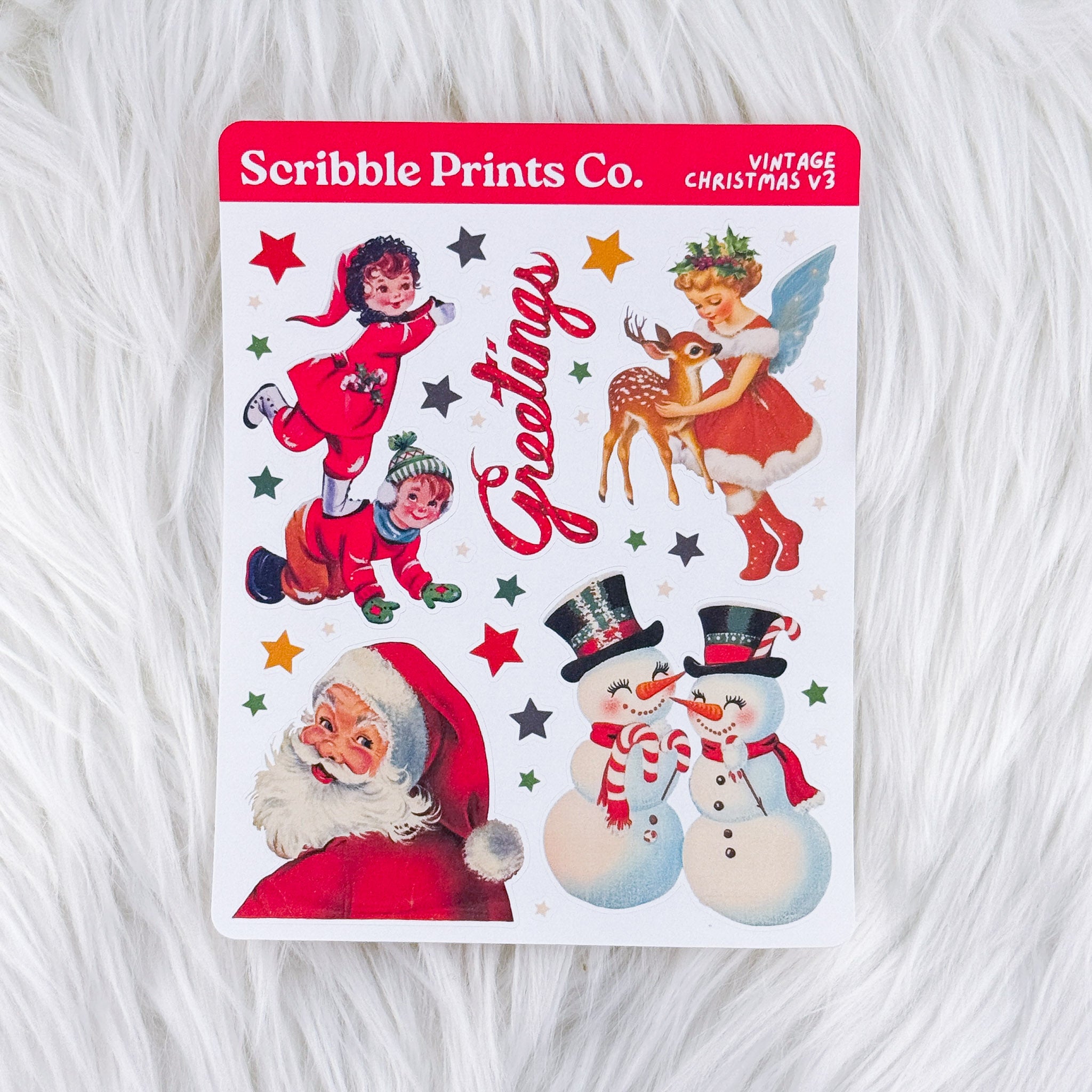 Vintage Christmas V3 – Deco // Matte Journal Stickers