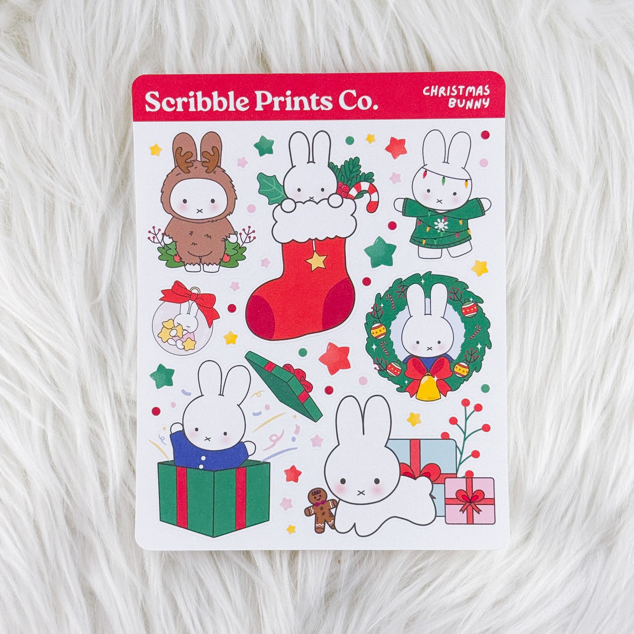 Christmas Bunny – Deco // Matte Journal Stickers