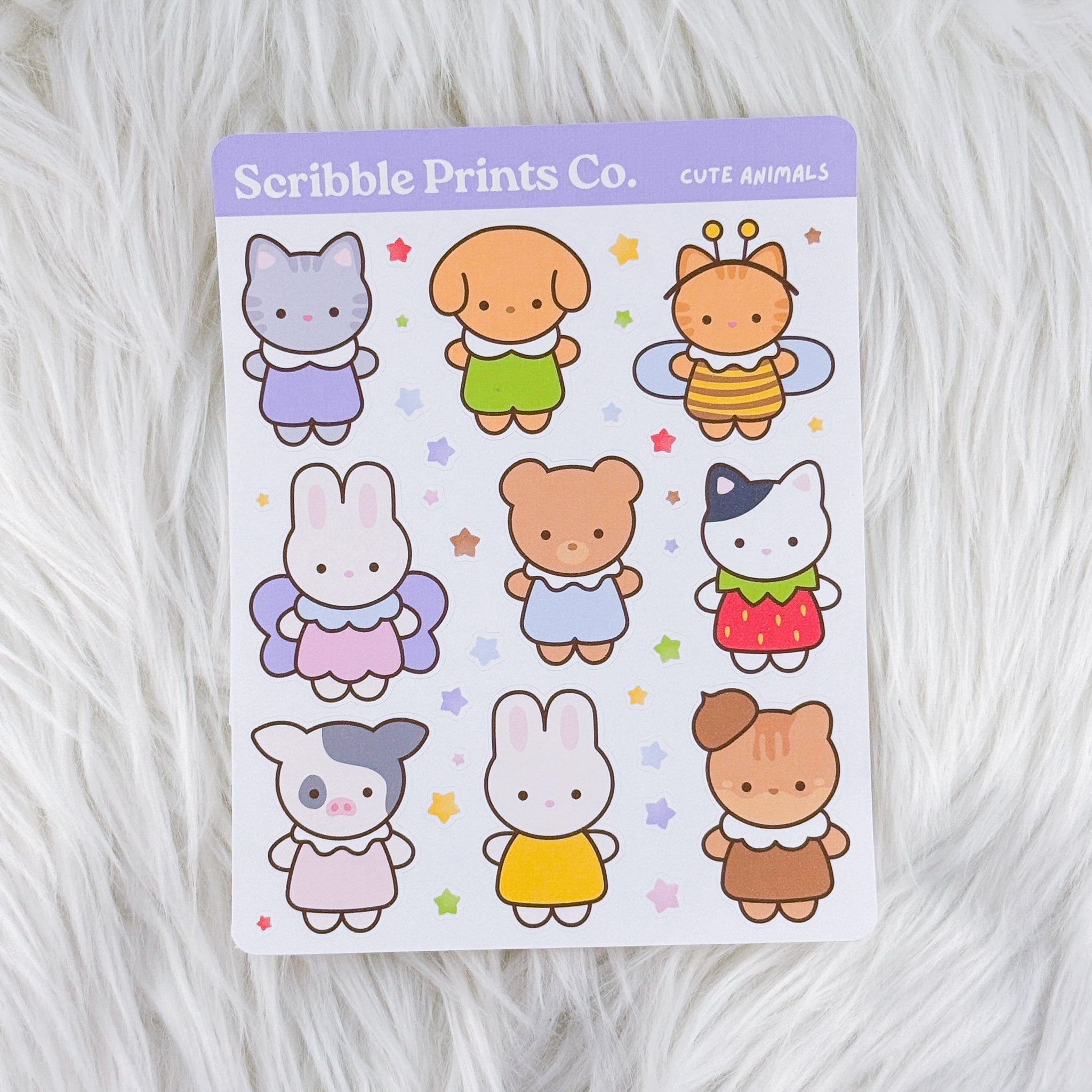 Cute Animals – Deco // Matte Journal Stickers
