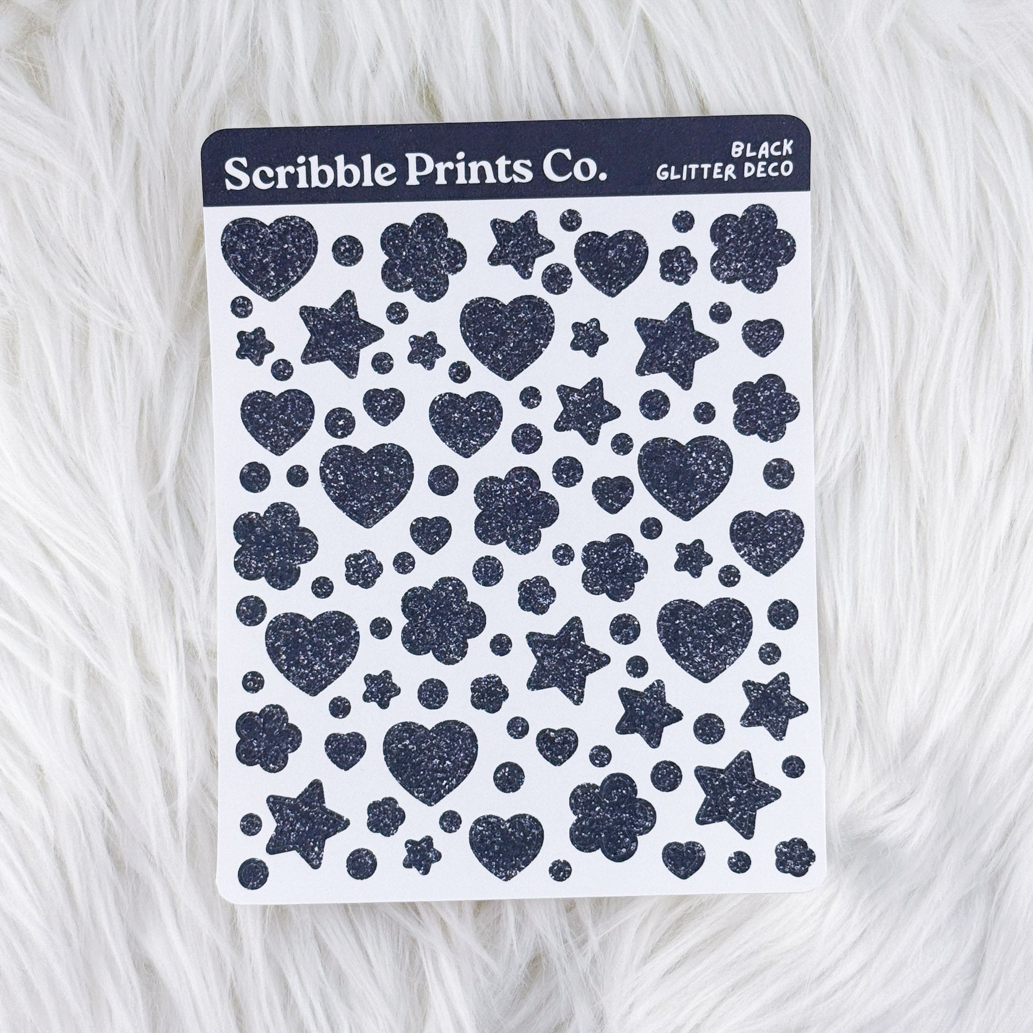 Black Glitter – Deco // Matte Journal Stickers