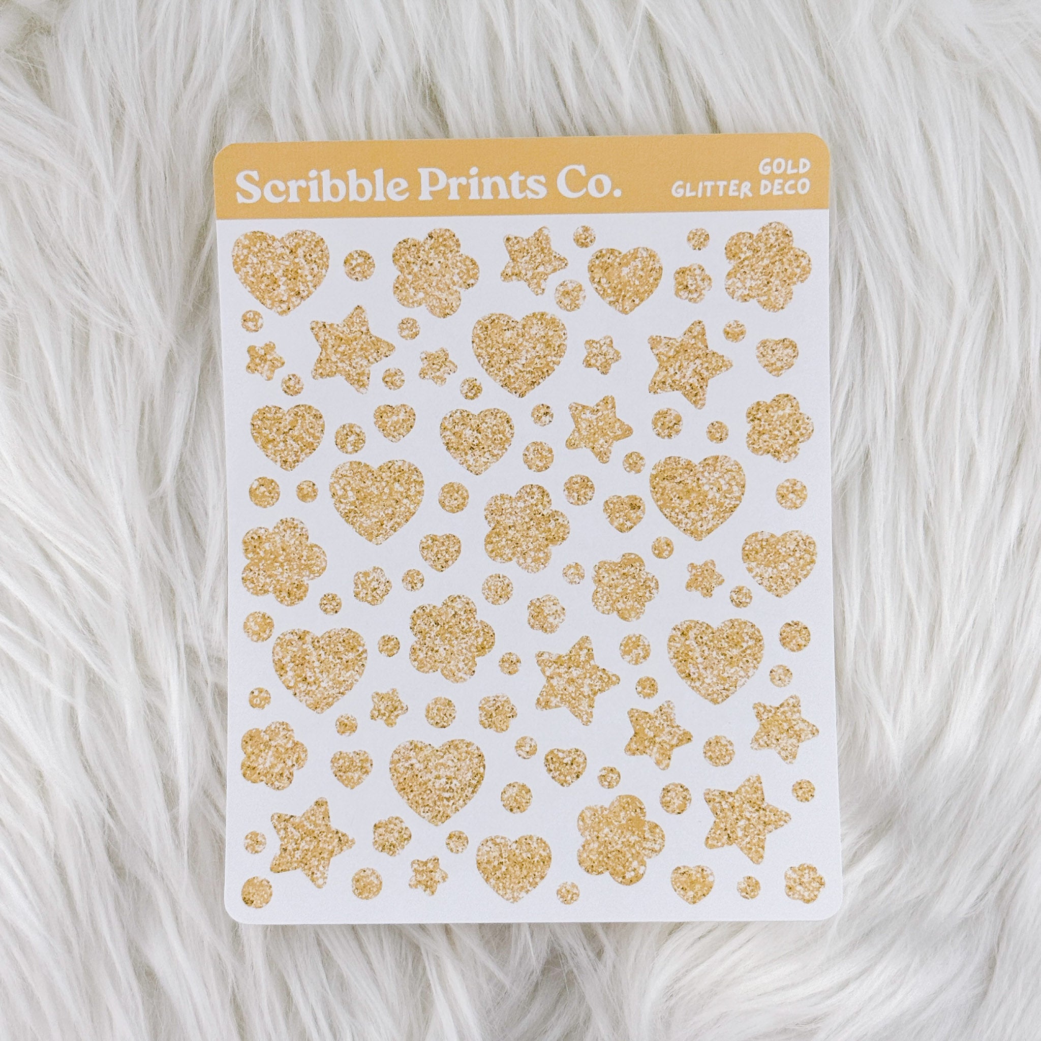 Gold Glitter – Deco // Matte Journal Stickers