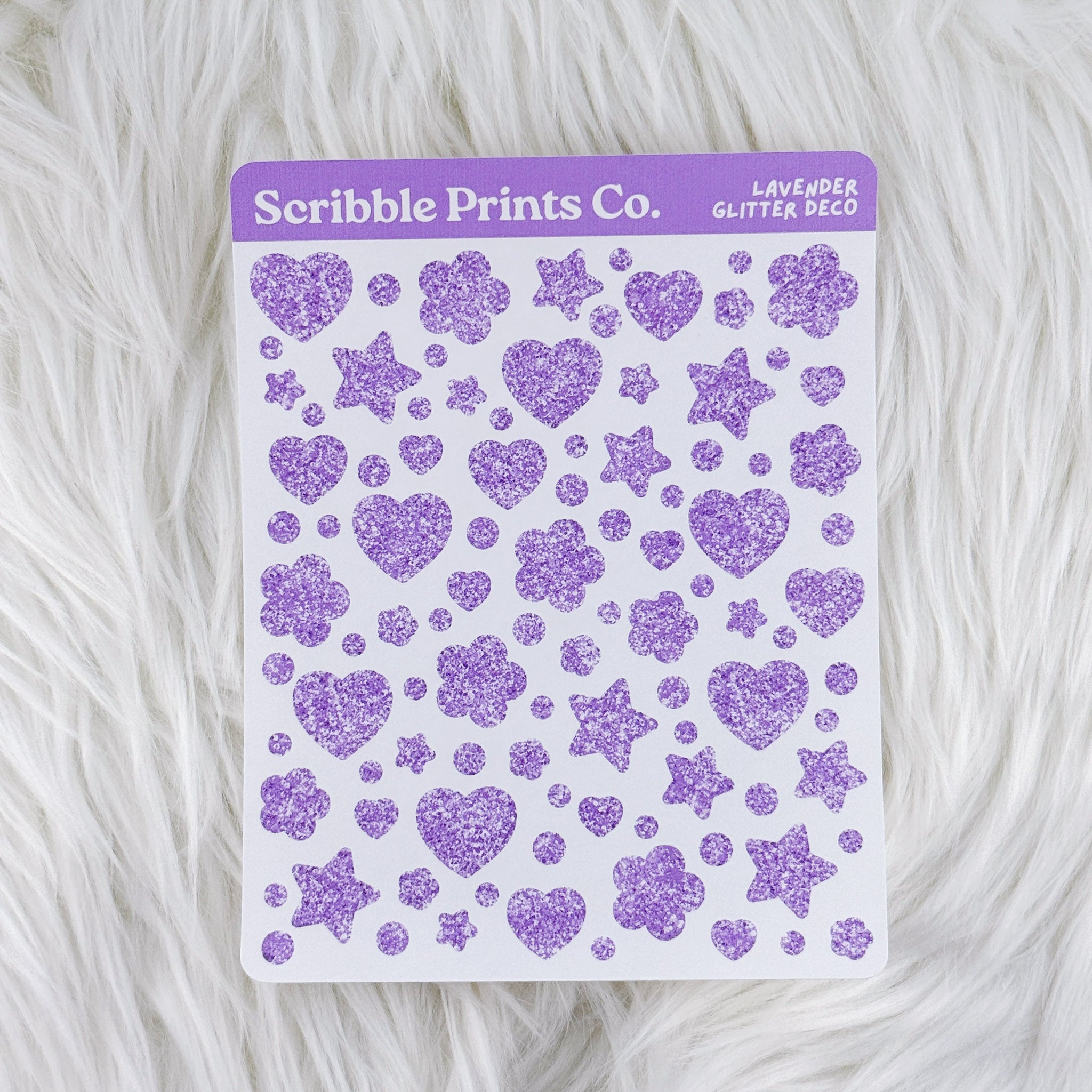 Lavender Glitter – Deco // Matte Journal Stickers