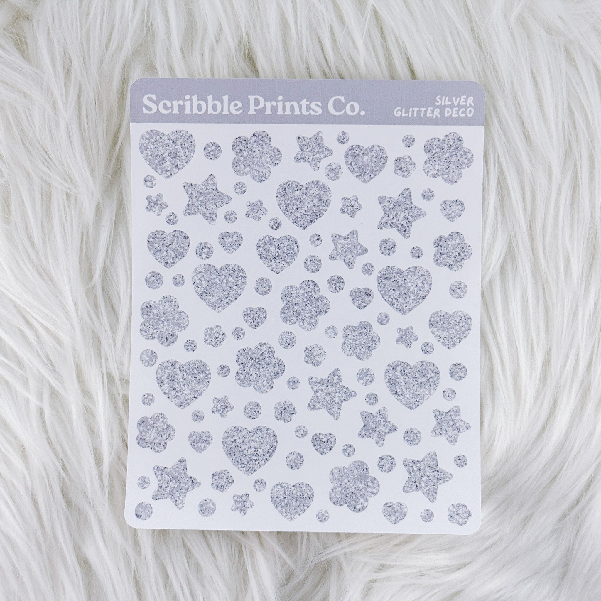 Silver Glitter – Deco // Matte Journal Stickers