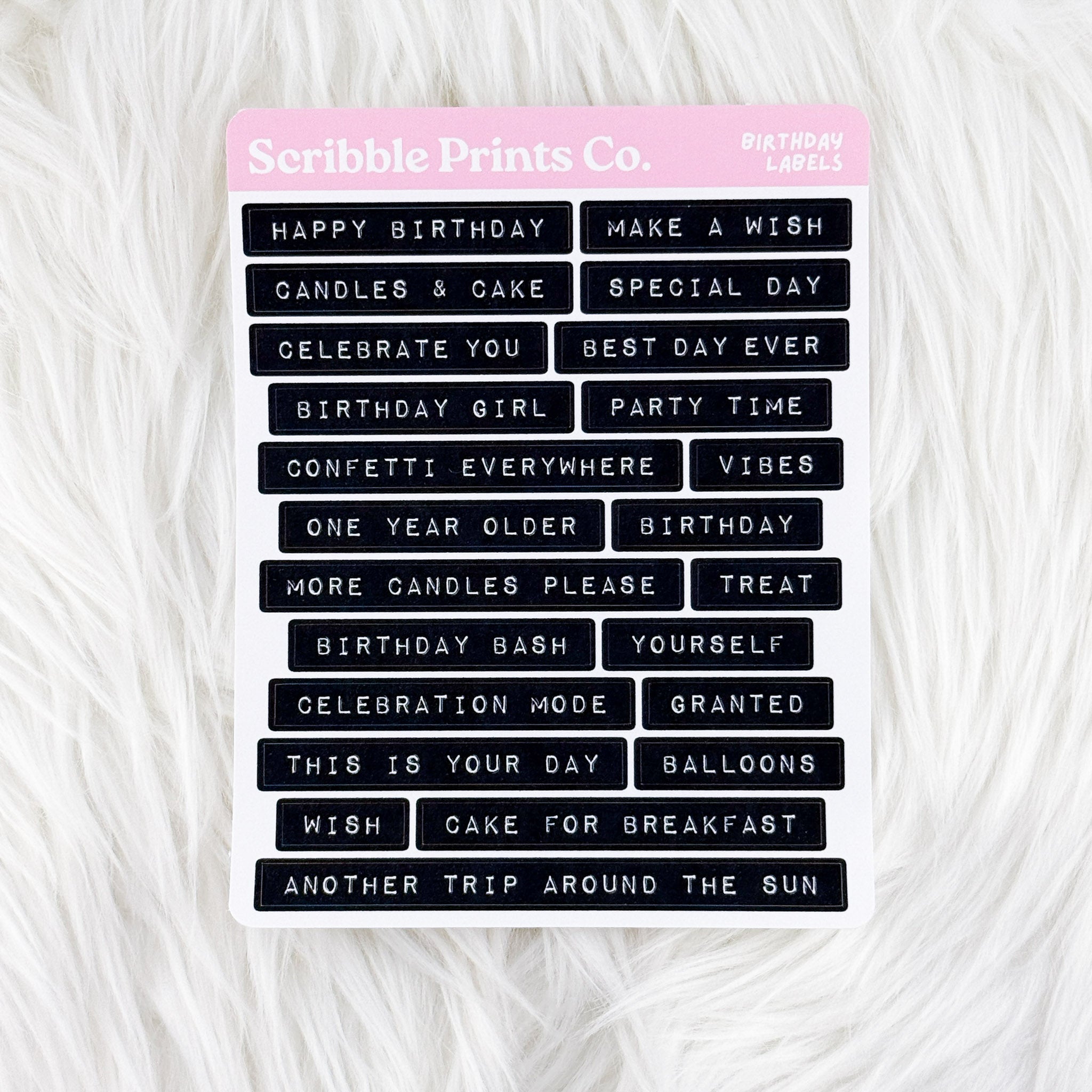 Birthday Labels – Deco // Matte Journal Stickers