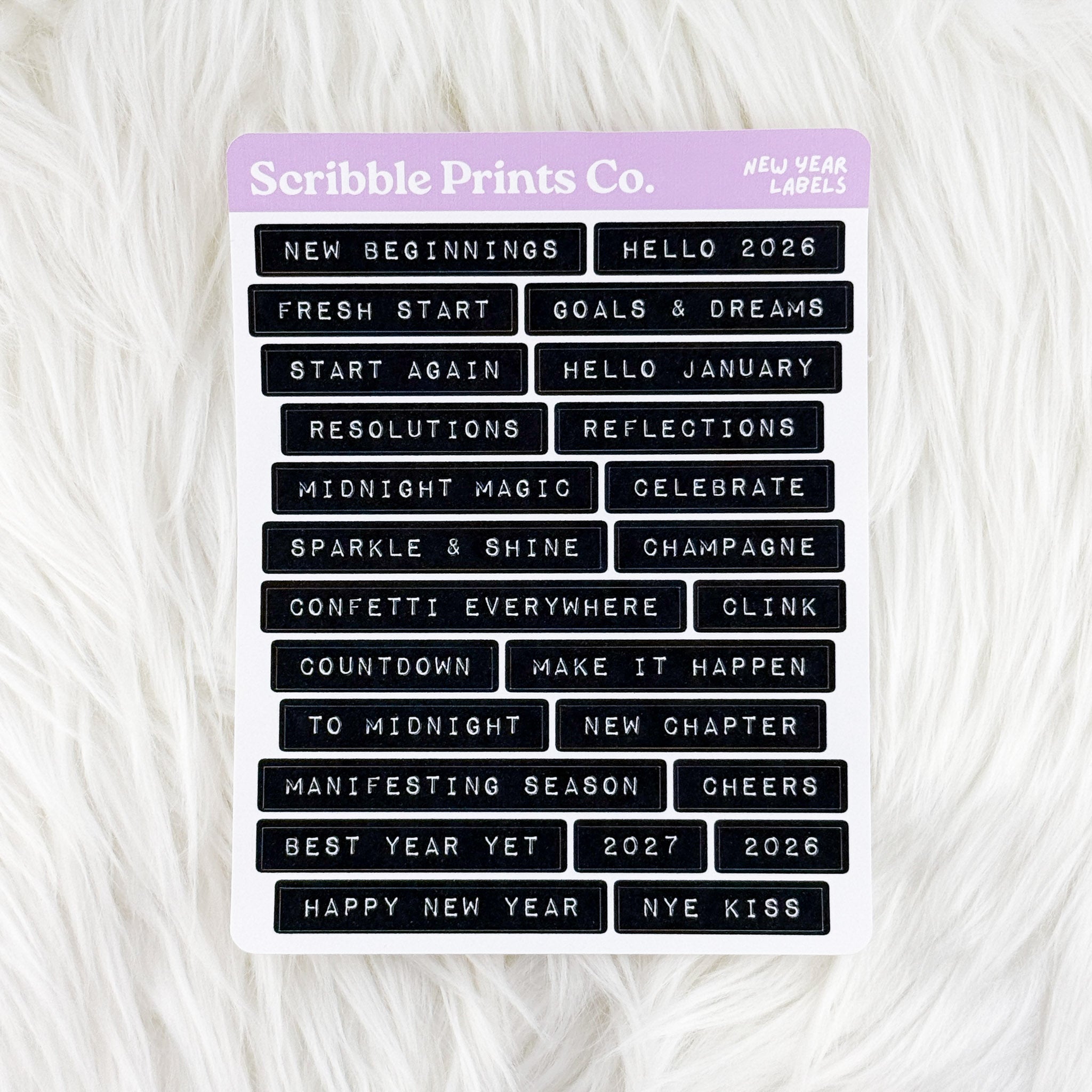 New Year Labels – Deco // Matte Journal Stickers
