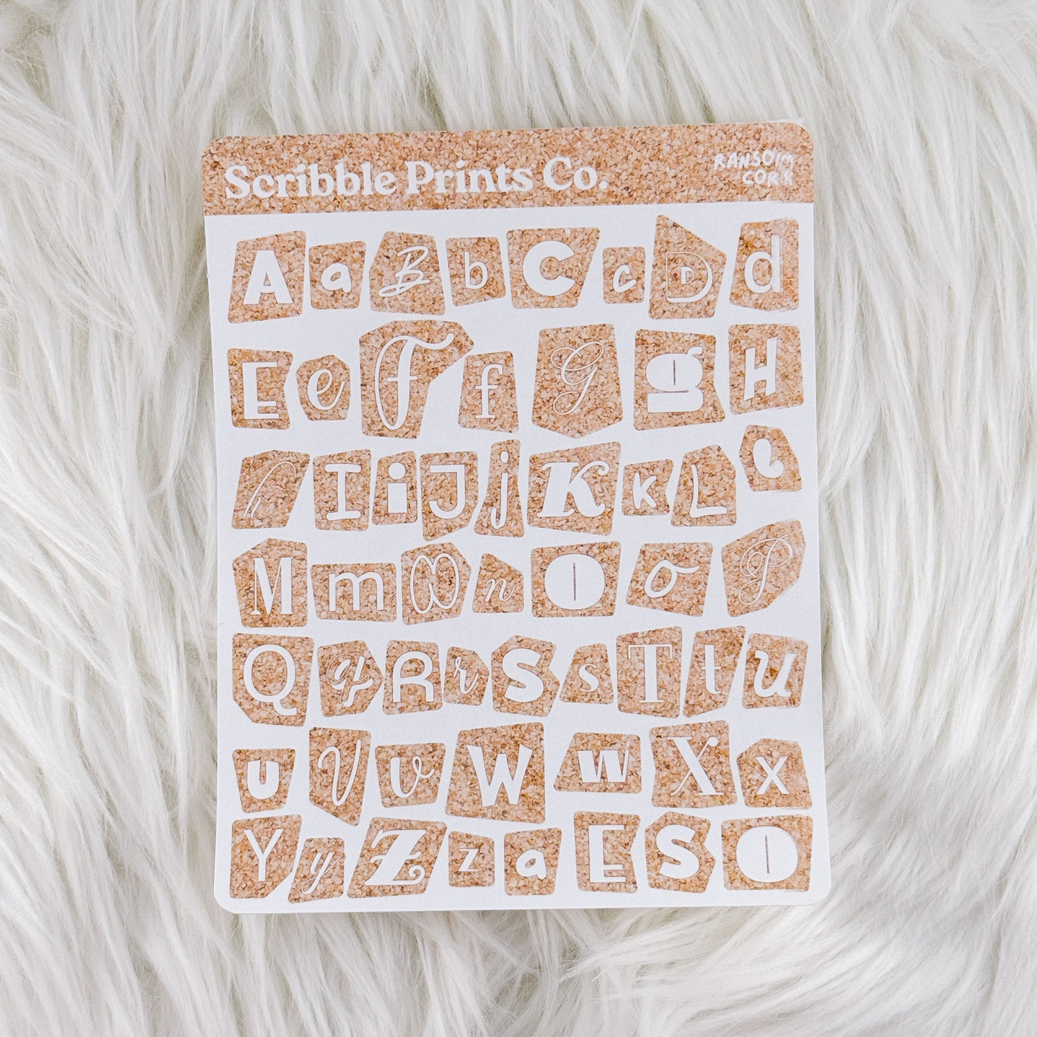 Ransom Letters Cork – Deco // Matte Journal Stickers