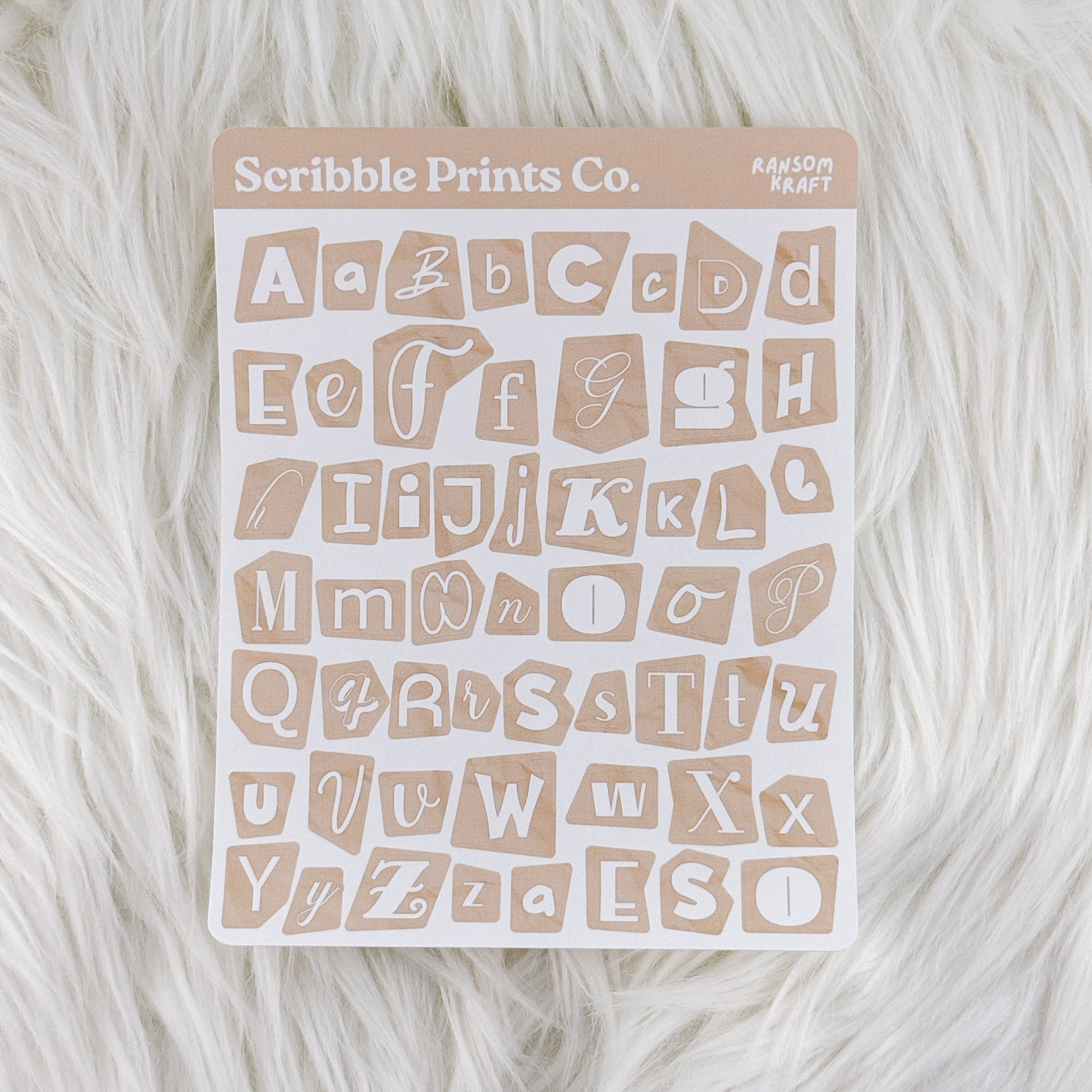 Ransom Letters Kraft – Deco // Matte Journal Stickers