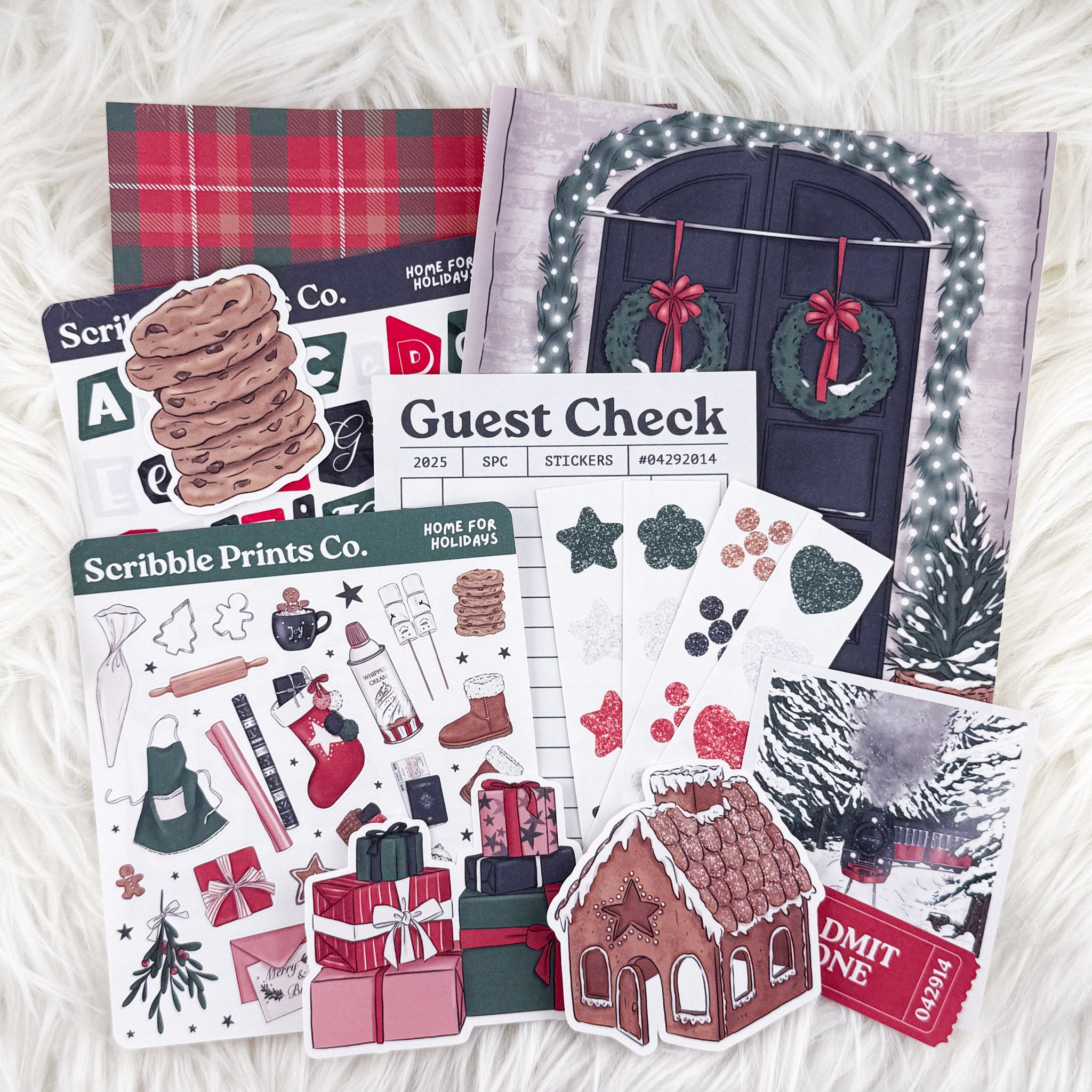 Home For The Holidays – Junk Journal Collage Kit // Matte Sticker Collection