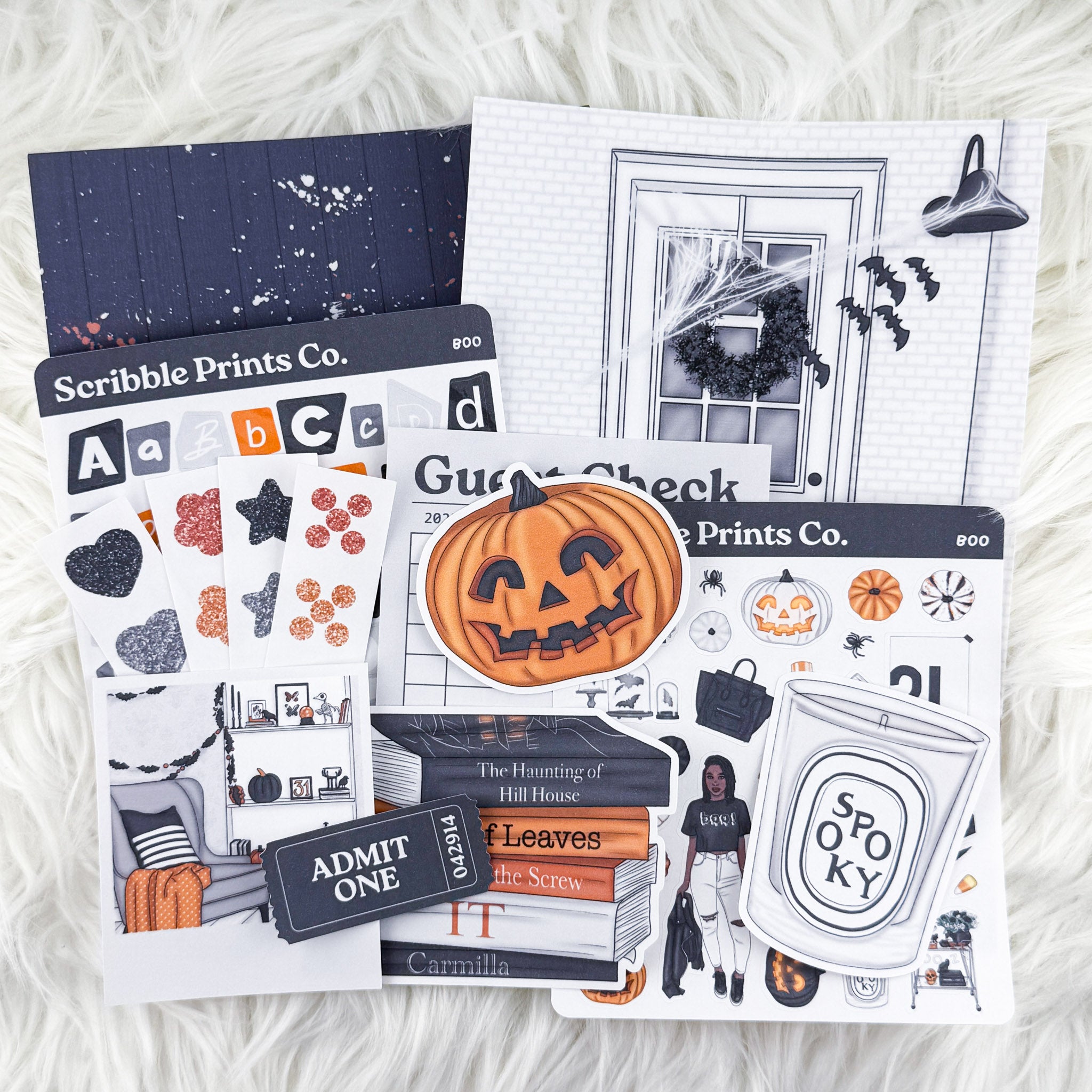 Boo – Junk Journal Collage Kit // Matte Sticker Collection