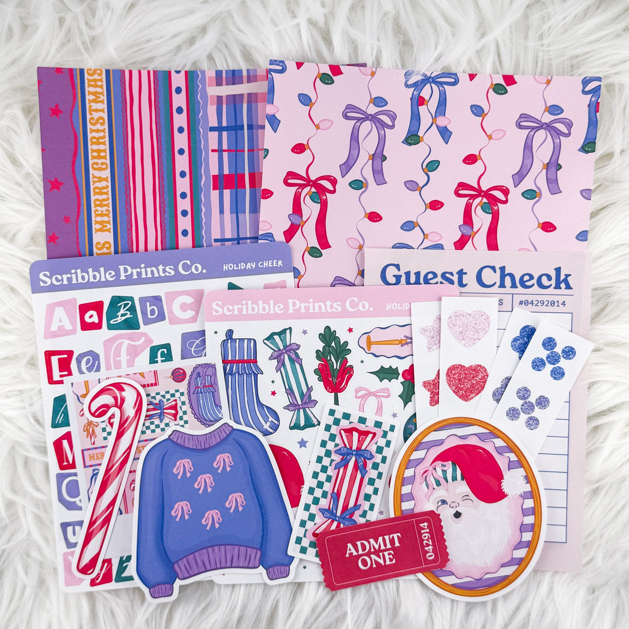 Holiday Cheer – Junk Journal Collage Kit // Matte Sticker Collection