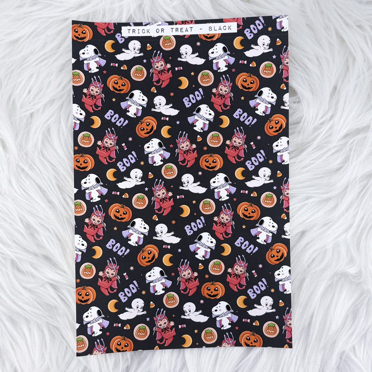 Trick or Treat - Black Journal Background | A5 Matte Sticker Sheet