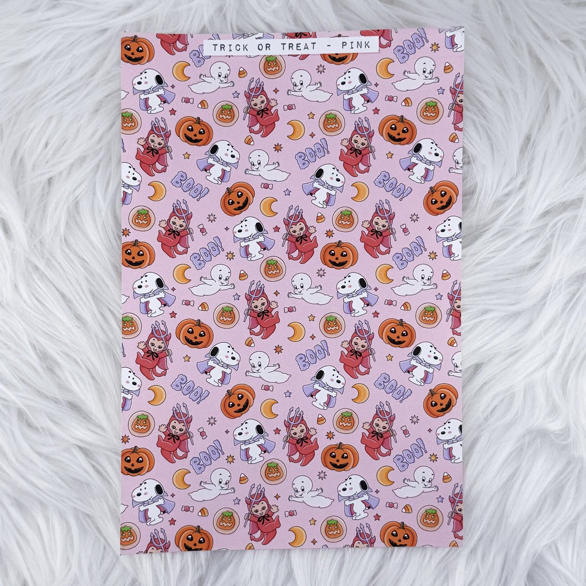 Trick or Treat - Pink Journal Background | A5 Matte Sticker Sheet