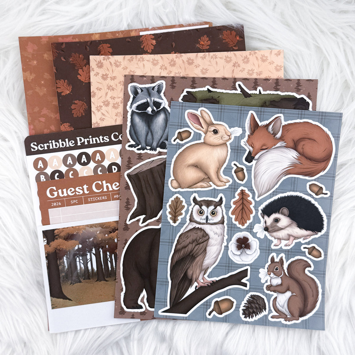 Forest Friends Junk Journal Sticker Kit