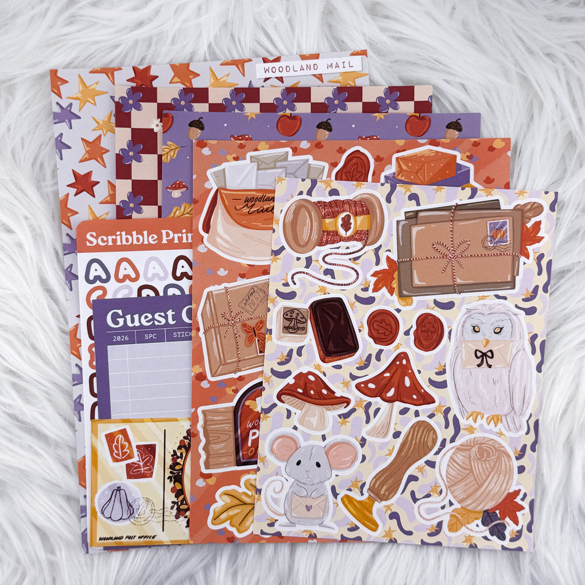Woodland Mail Junk Journal Sticker Kit