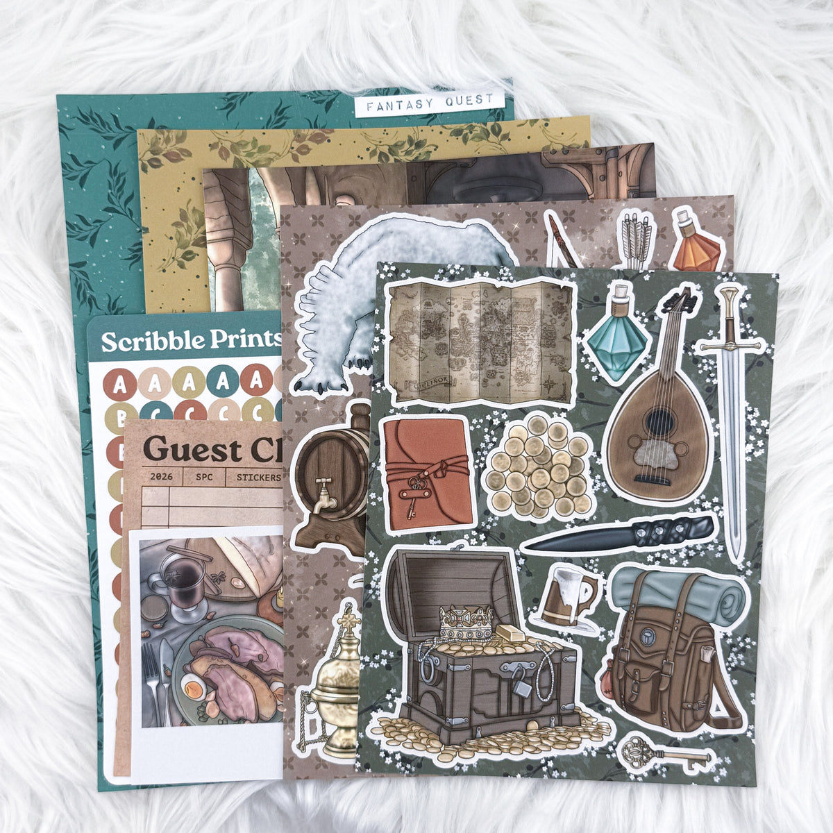 Fantasy Quest Junk Journal Sticker Kit