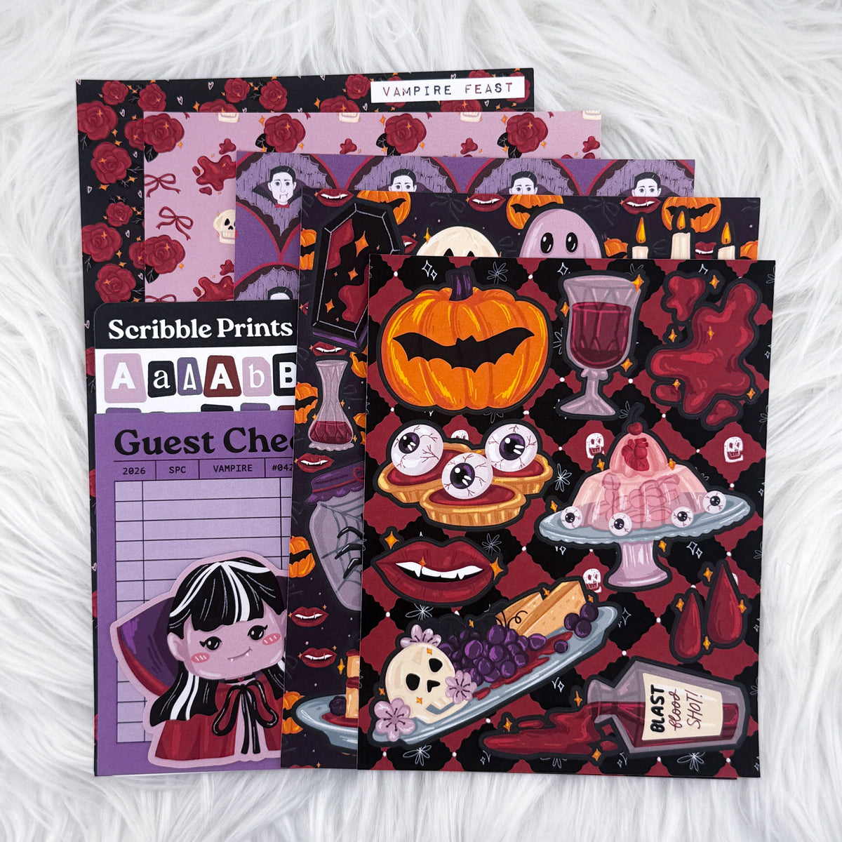Vampire Feast Junk Journal Sticker Kit