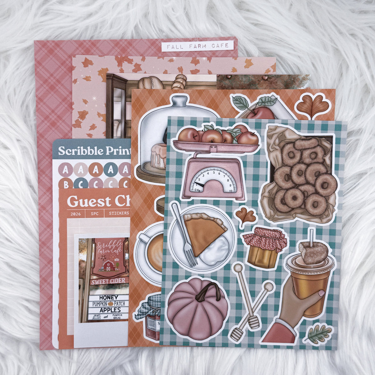 Fall Farm Cafe Junk Journal Sticker Kit