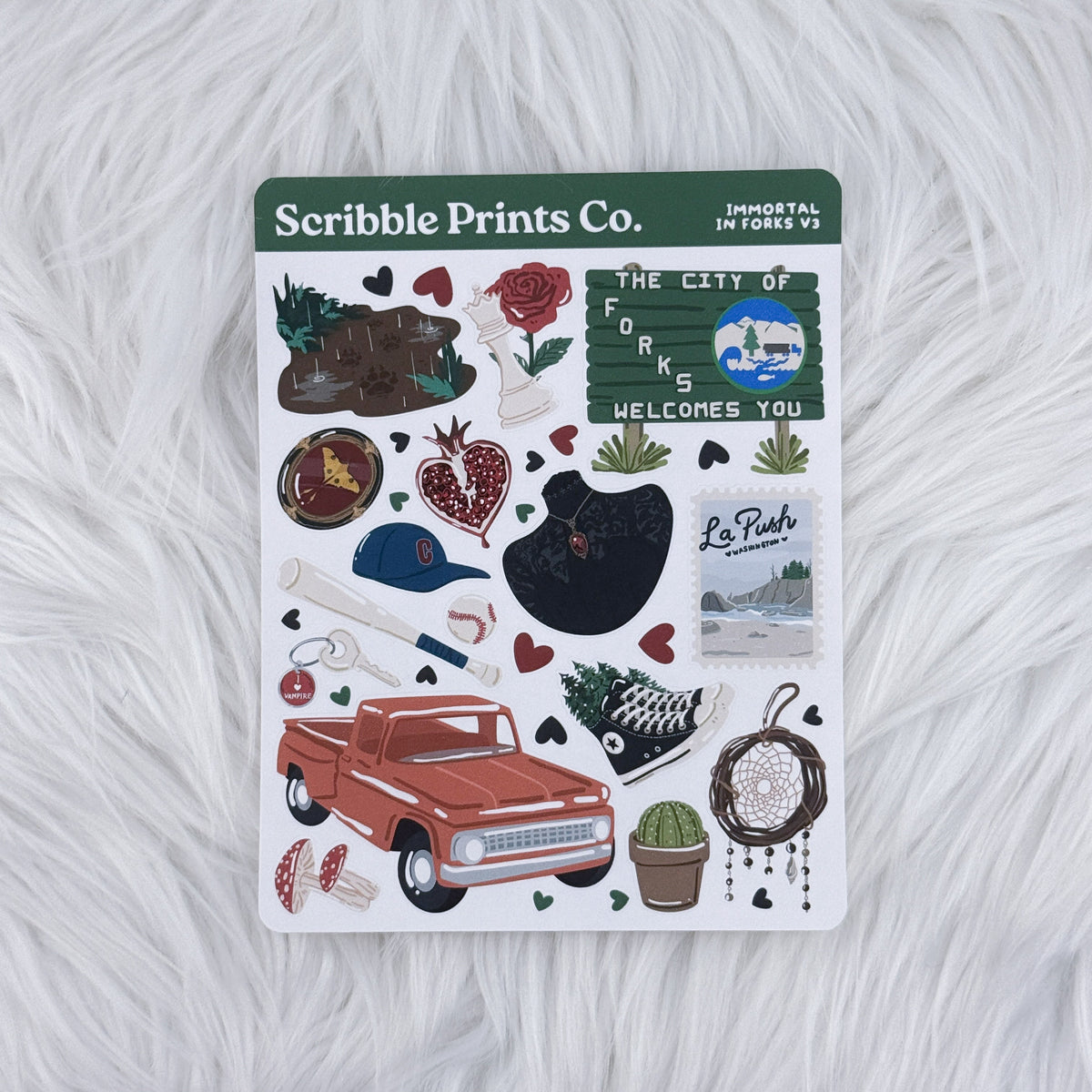 Immortal in Forks V3 Deco Sticker Sheet