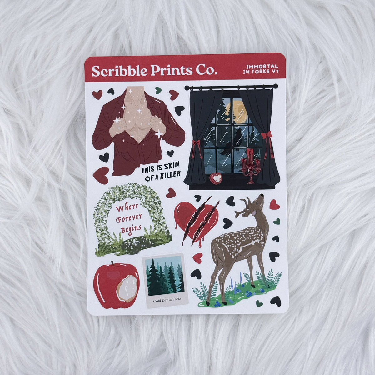 Immortal in Forks V1 Deco Sticker Sheet