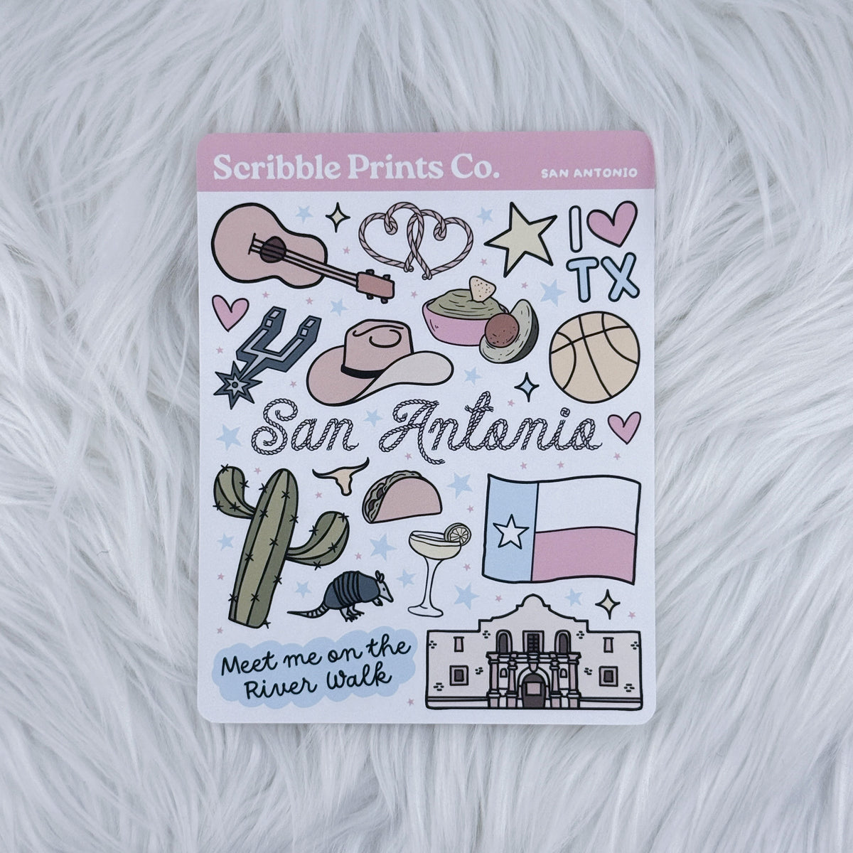 San Antonio Deco Sticker Sheet
