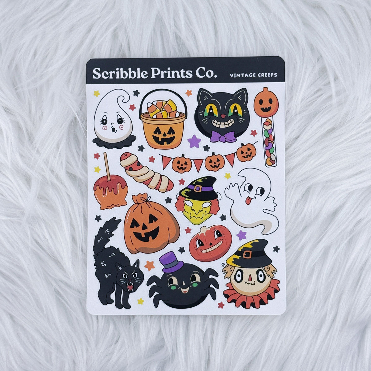 Vintage Creeps Deco Sticker Sheet