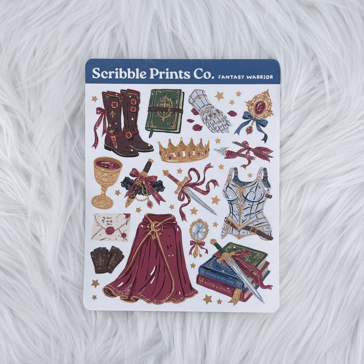 Fantasy Warrior Deco Sticker Sheet
