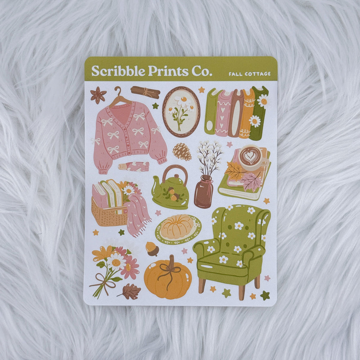 Fall Cottage Deco Sticker Sheet