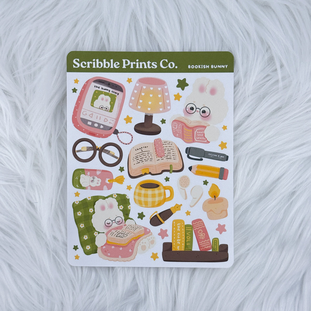 Bookish Bunny Deco Sticker Sheet