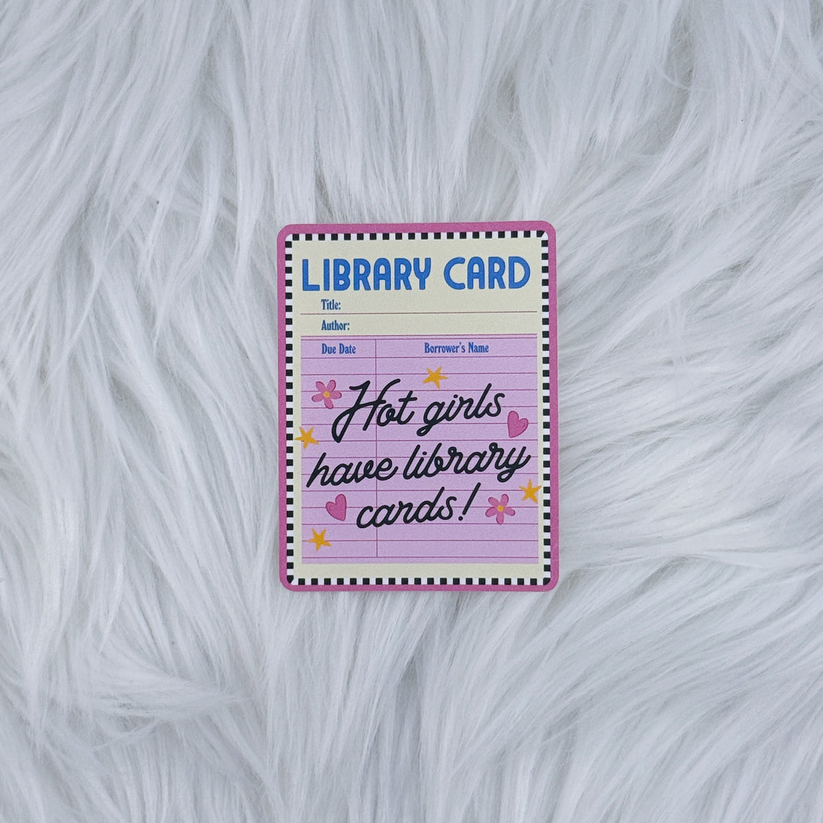 Hot Girls, Library Cards Matte Journaling Sticker