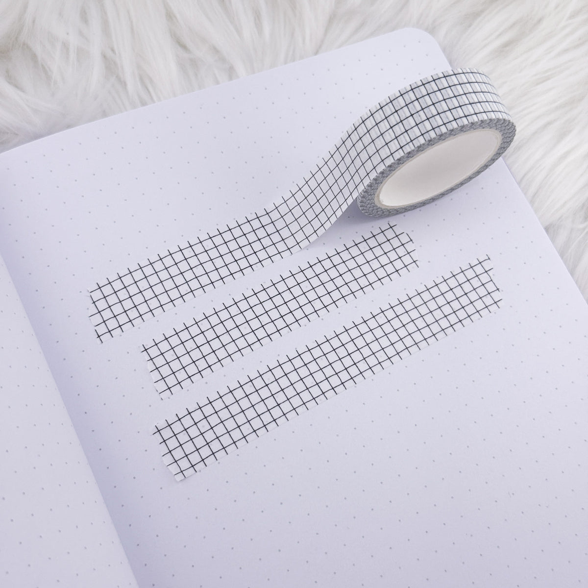 Black Sketch Grid - 15mm Decorative Washi Tape