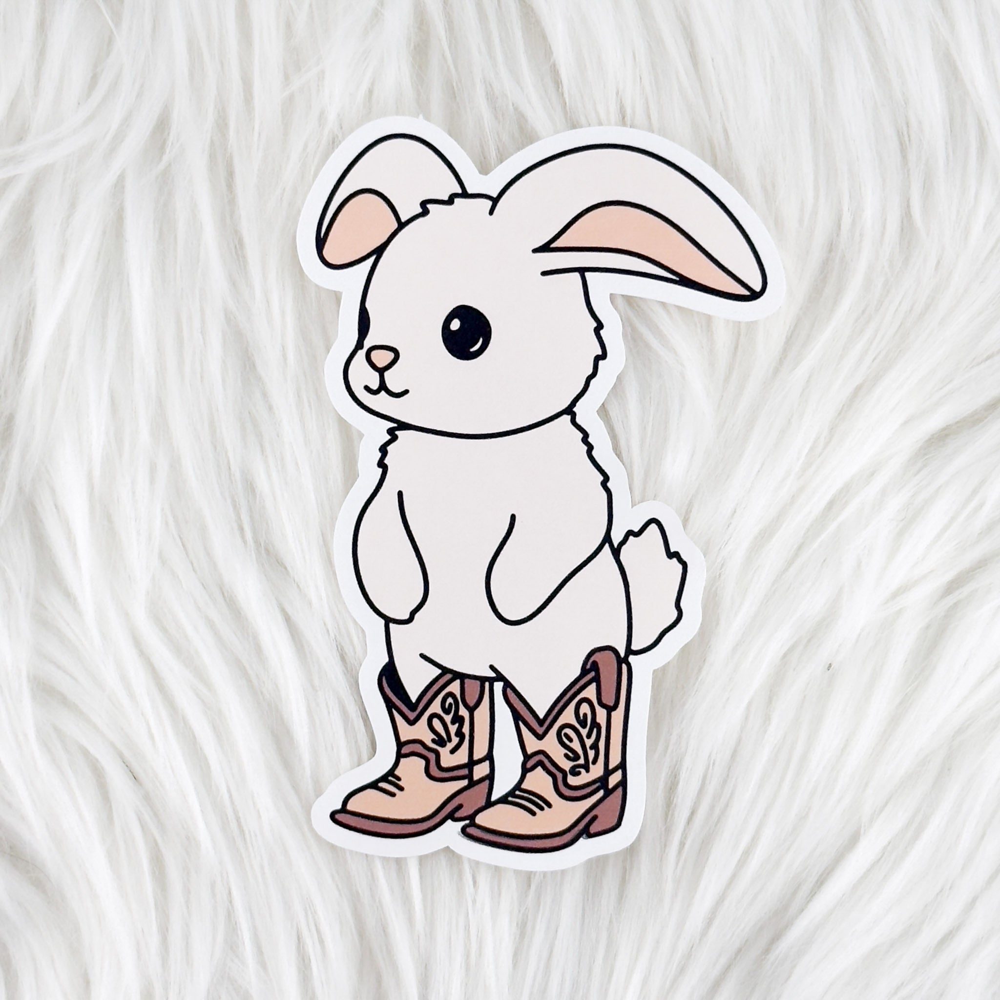 Cowboy Bunny // Large Matte Deco Sticker for Journals