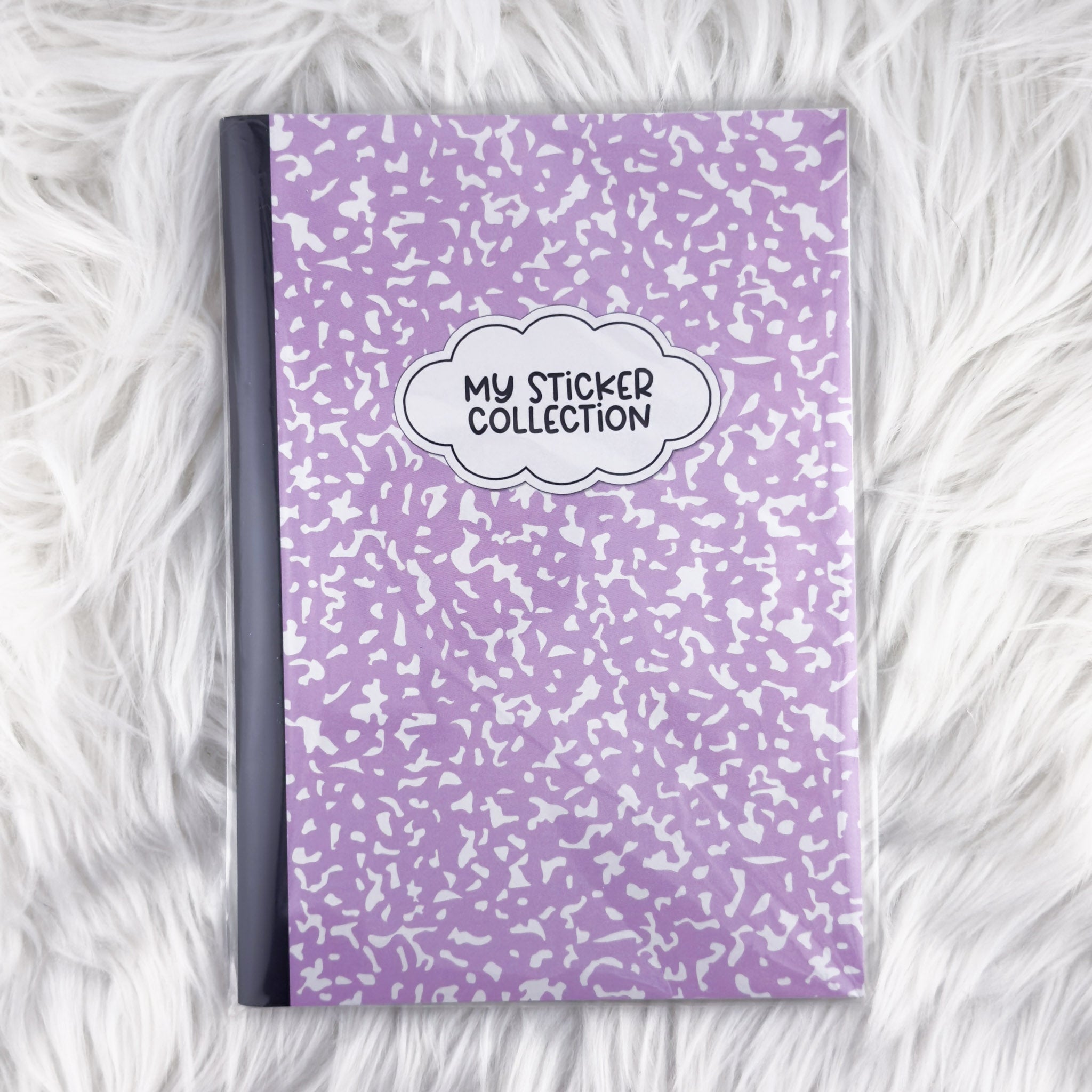 A5 Reusable Sticker Book – Purple Composition Book