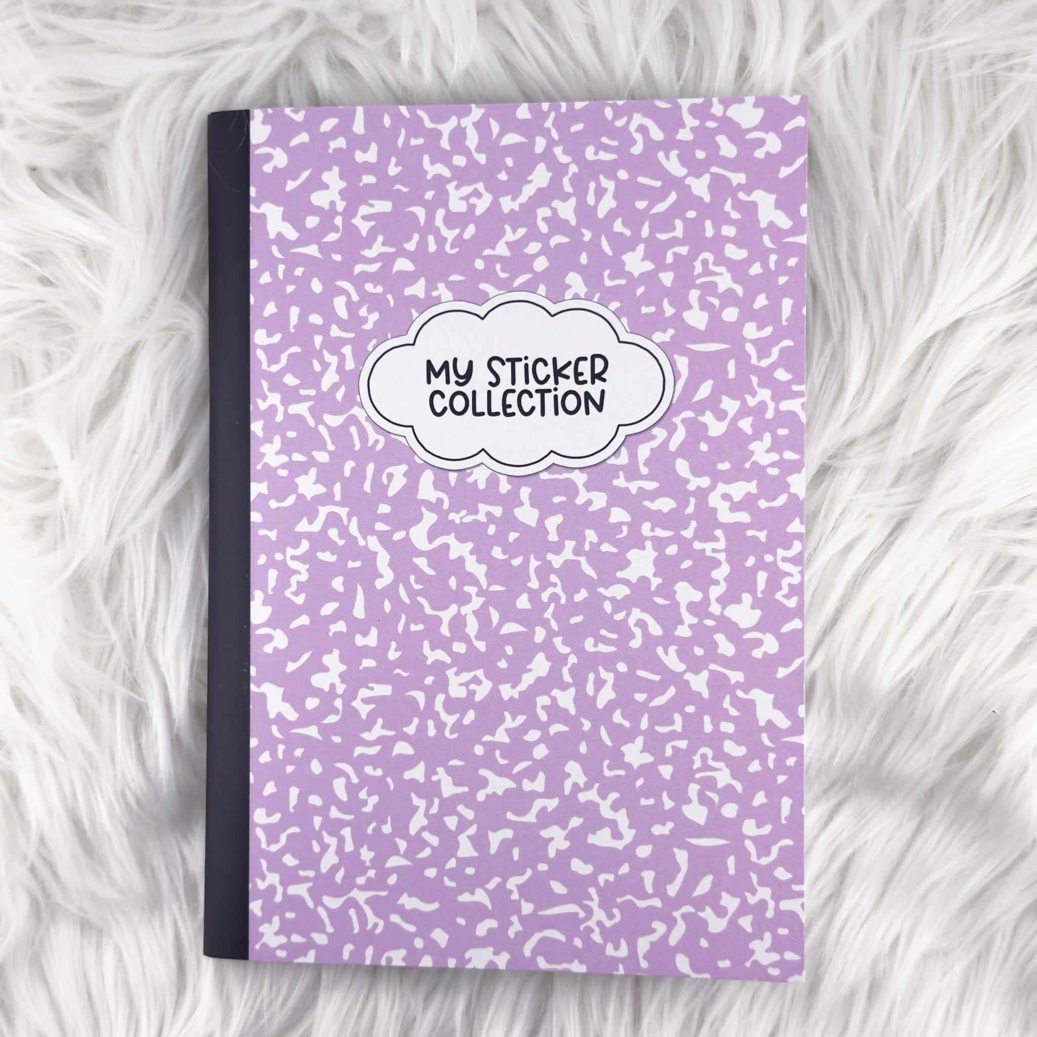 A5 Reusable Sticker Book – Purple Composition Book