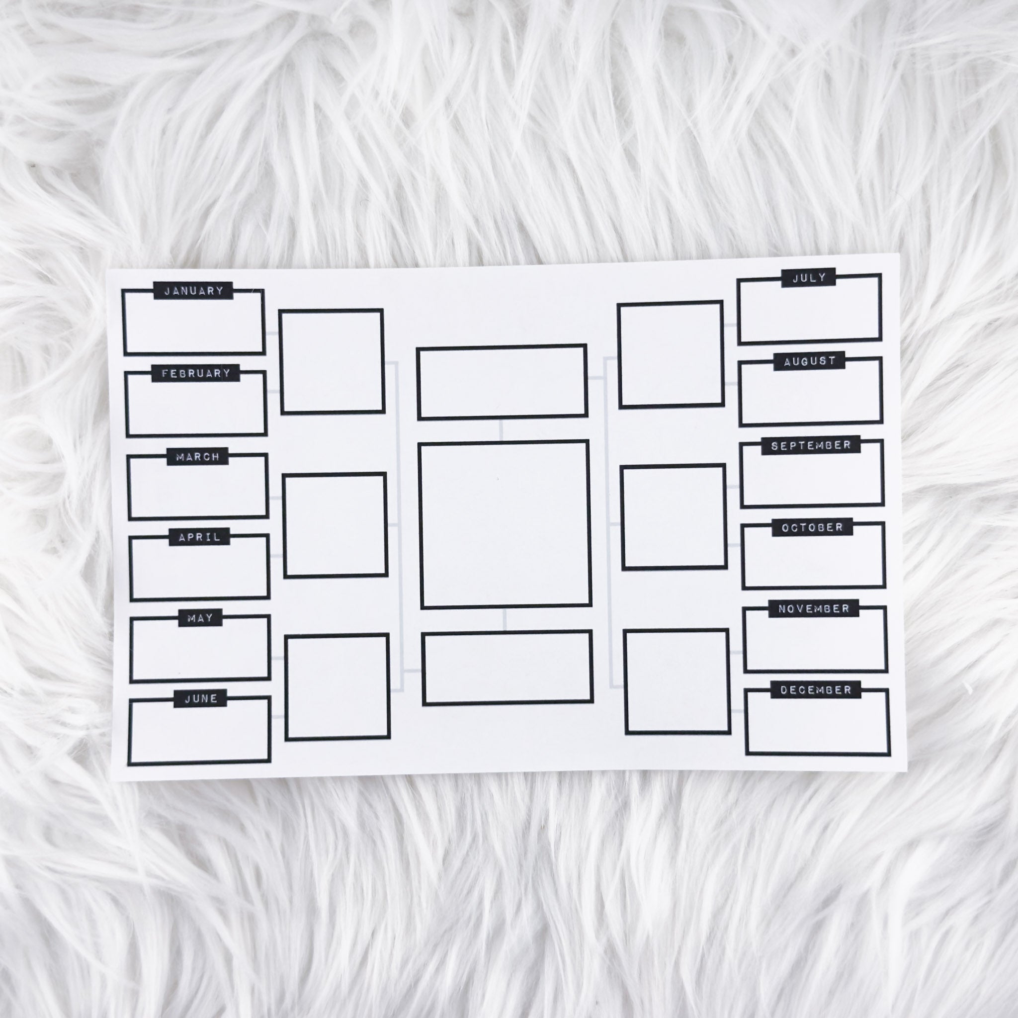 Yearly Bracket // Matte Reading Journal Stickers