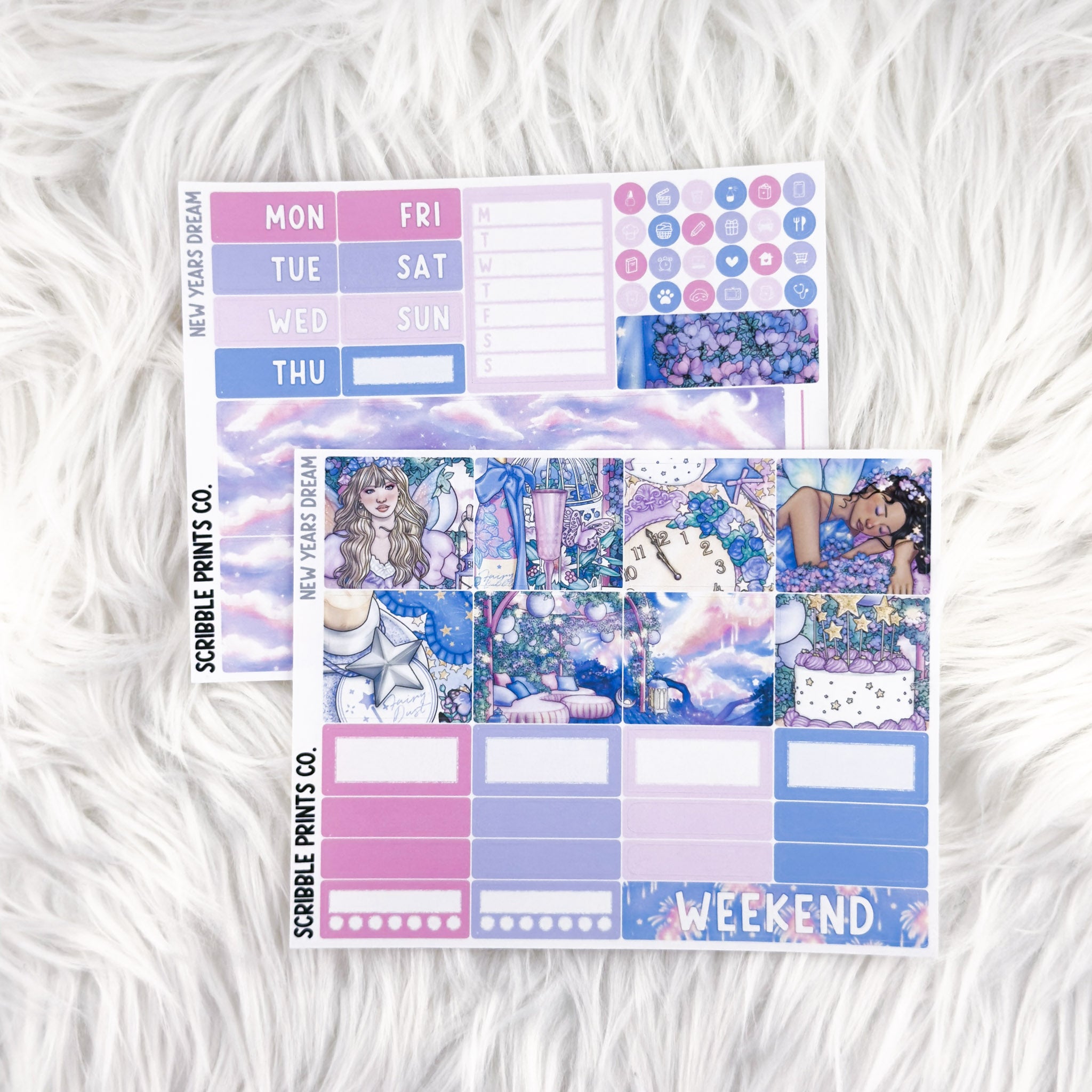 New Years Dream – Matte Hobonichi Cousin Weekly Sticker Kit