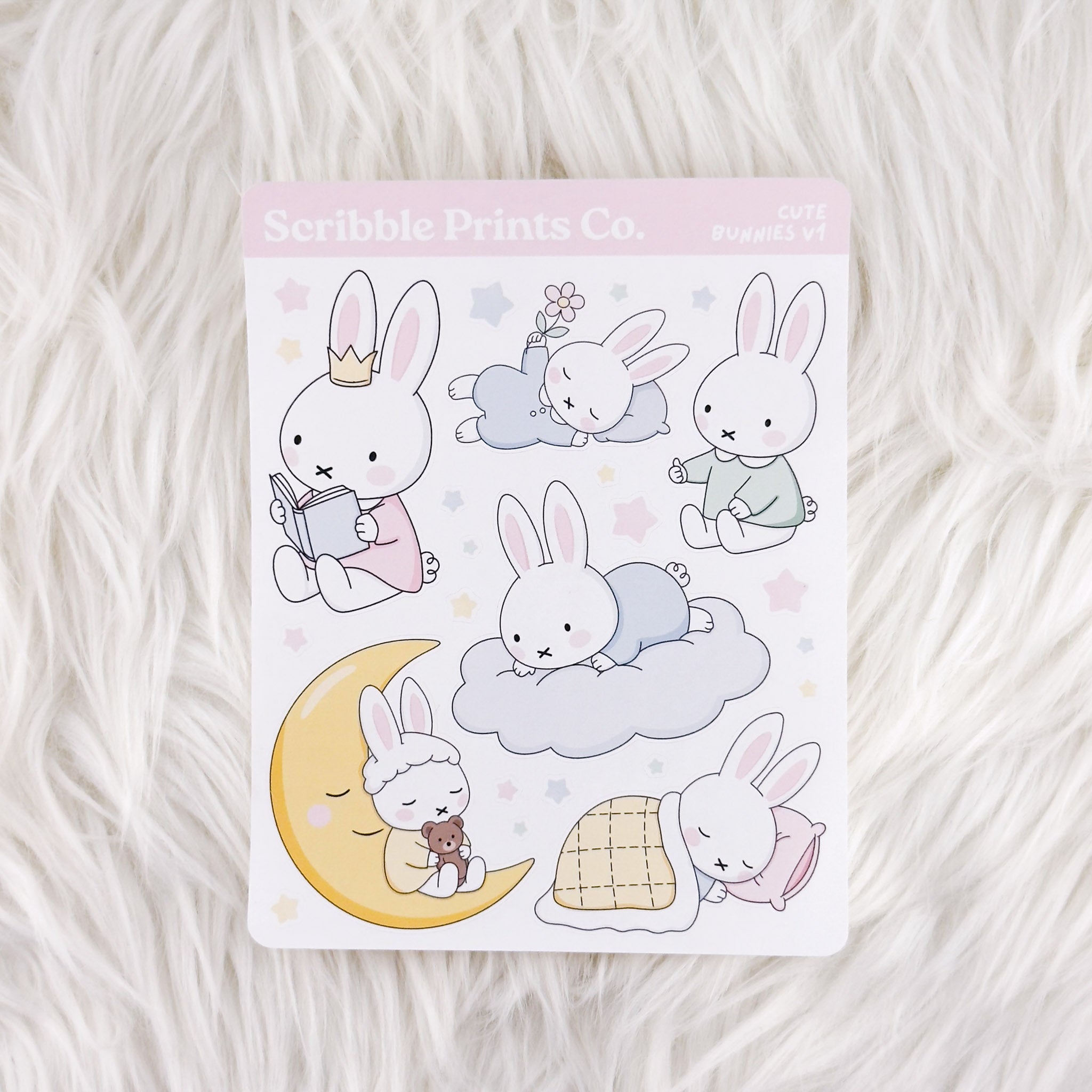 Cute Bunnies V1 – Deco // Matte Journal Stickers