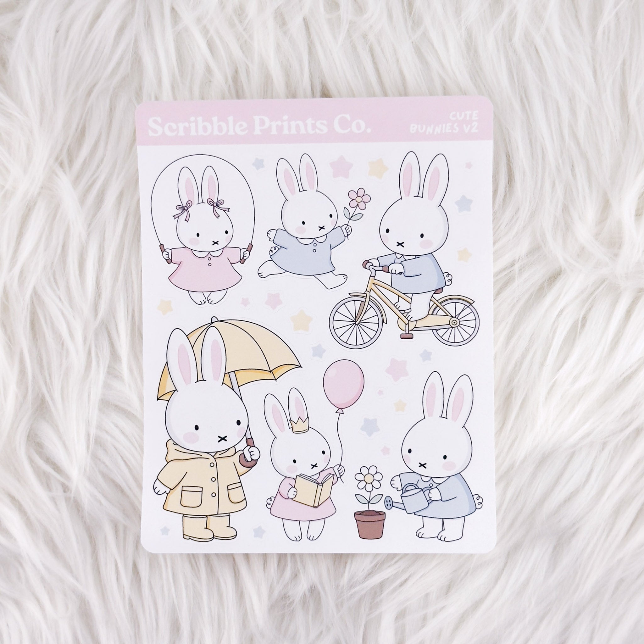 Cute Bunnies V2 – Deco // Matte Journal Stickers