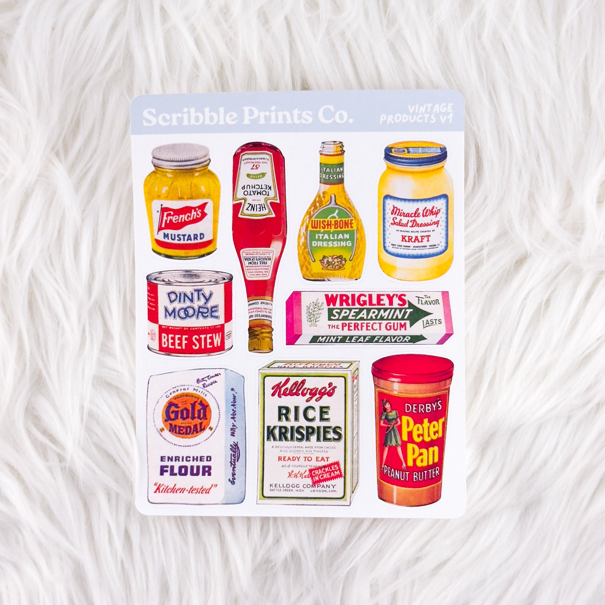 Vintage Products V1 Deco Sticker Sheet – Scribble Prints Co.
